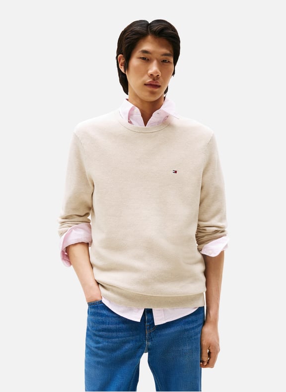 Cotton-blend jumper Beige by TOMMY HILFIGER TOMMY HILFIGER Cotton-blend jumper Beige
