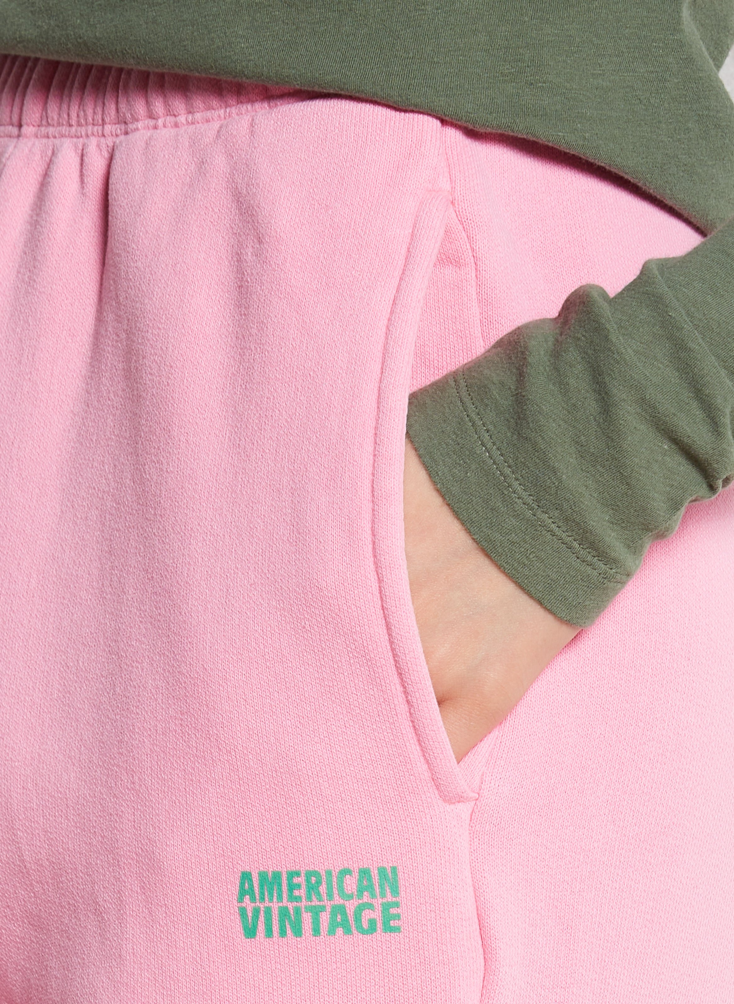 Jogging taille haute en coton mélangé izubird AMERICAN VINTAGE Rose