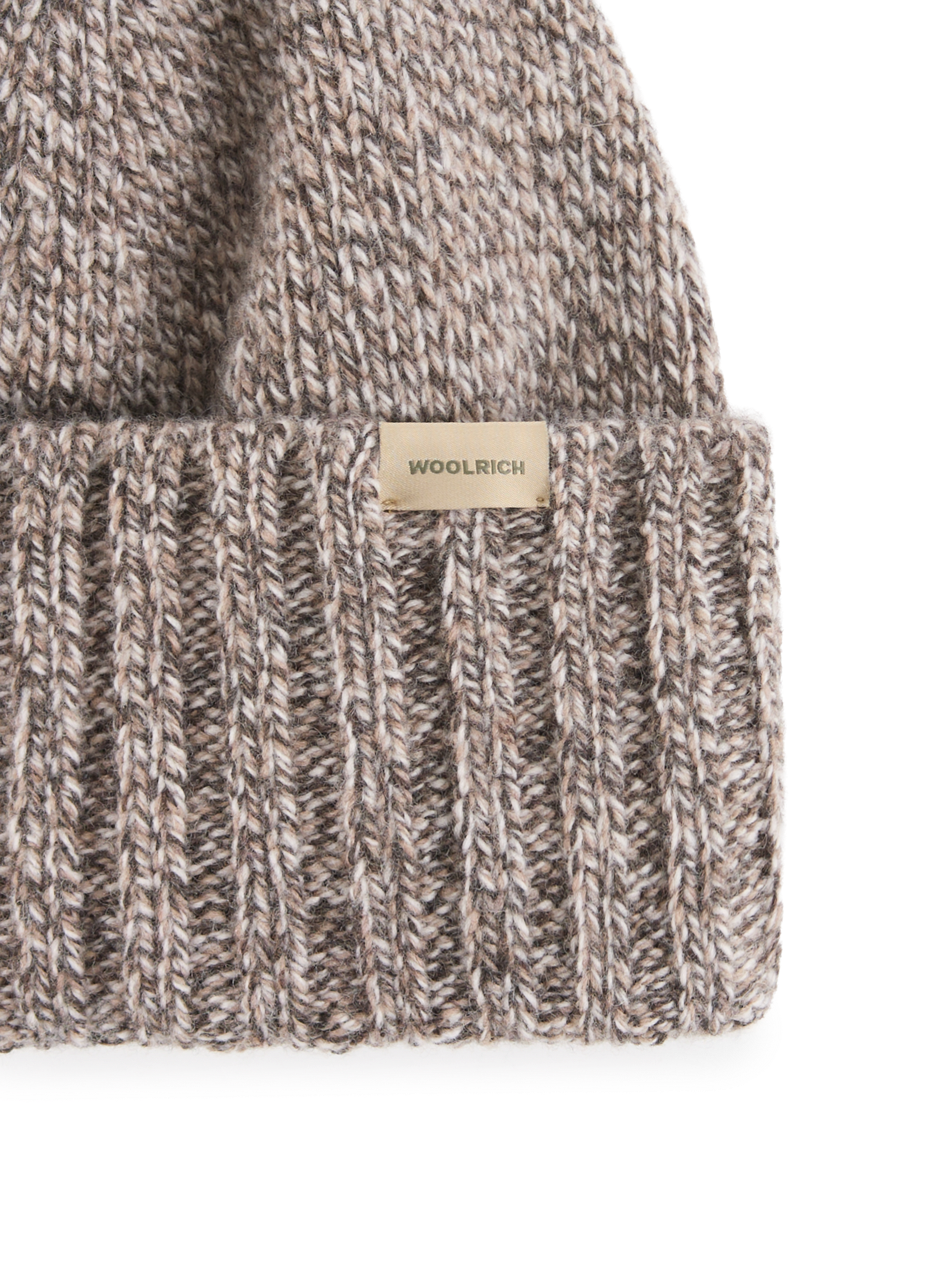 Bonnet côtelé en laine WOOLRICH Marron