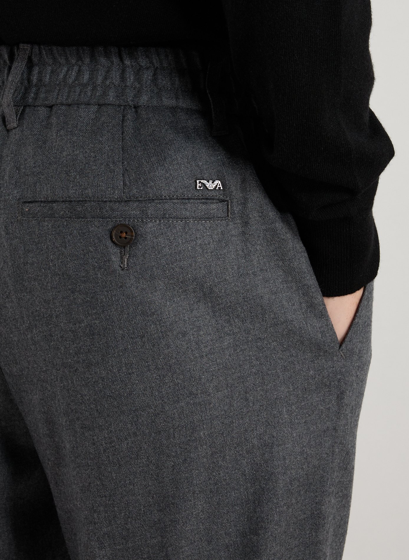 Straight virgin wool-blend trousers EMPORIO ARMANI Grey