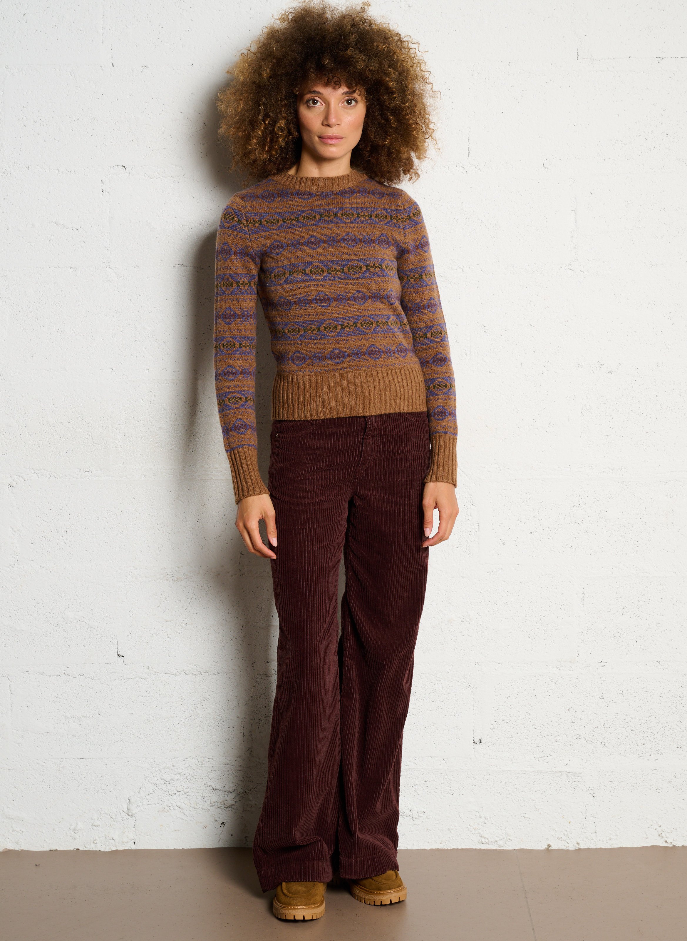 Pull col rond en laine Gipsyj SOEUR Beige