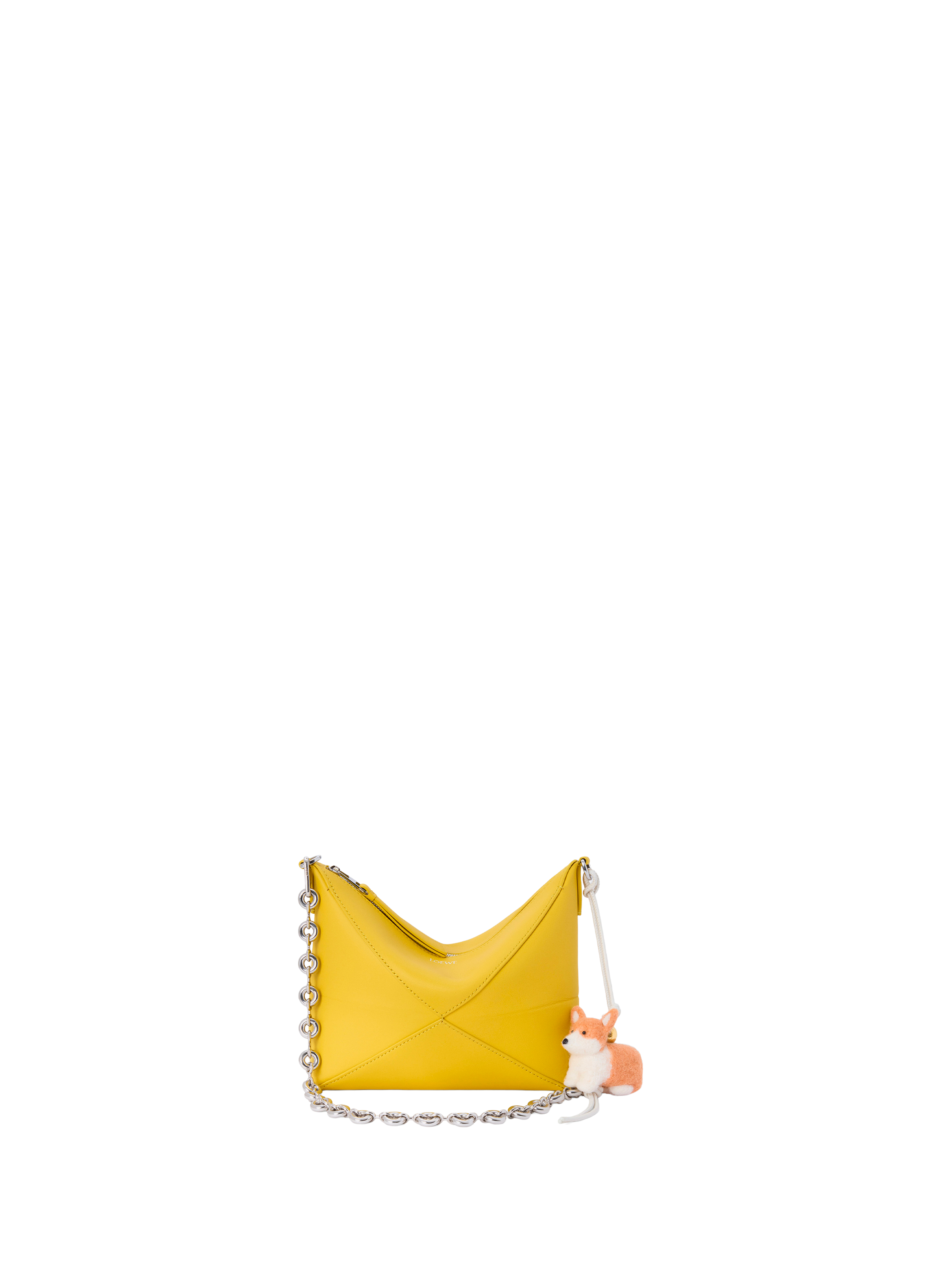 Corgi felt and calfskin bag charm LOEWE Multicolour