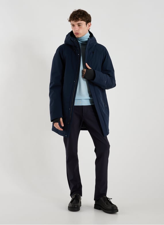 Parka col montant à capuche | Bleu by KRAKATAU Parka col montant à capuche Bleu