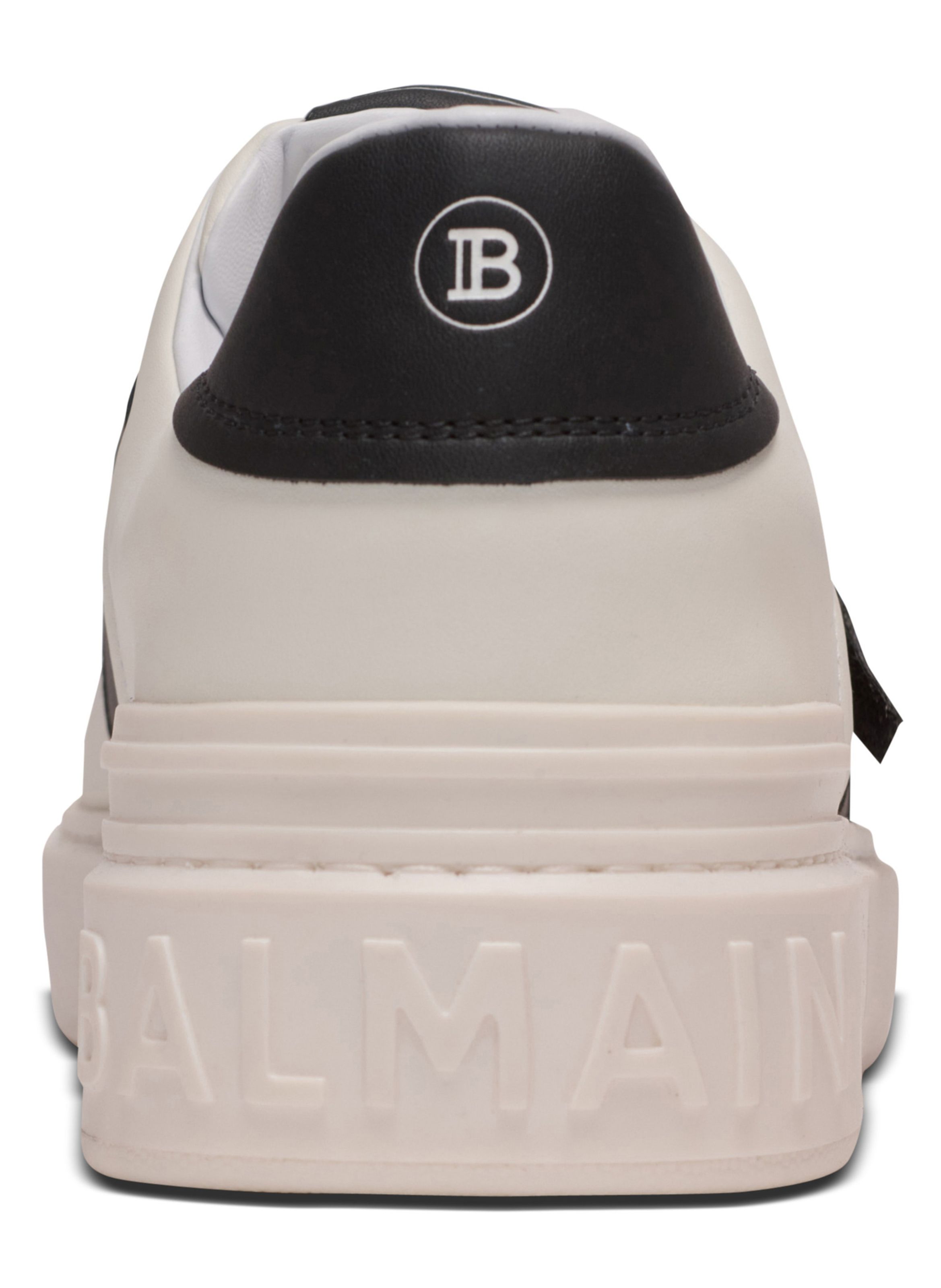 Baskets b-court en cuir de veau avec languette pb BALMAIN Blanc