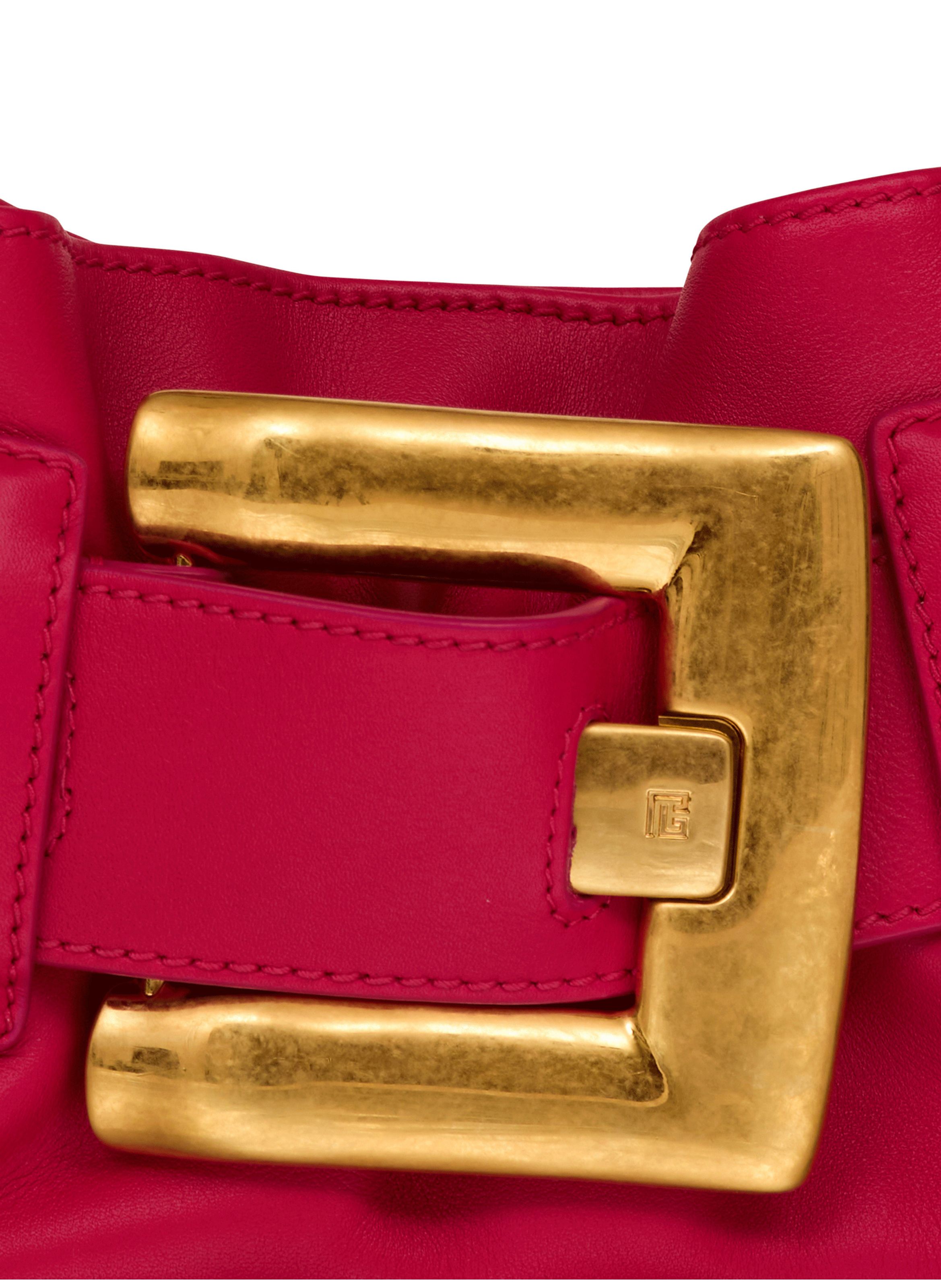 Sac anthem mini shoulder en cuir de veau BALMAIN Rose