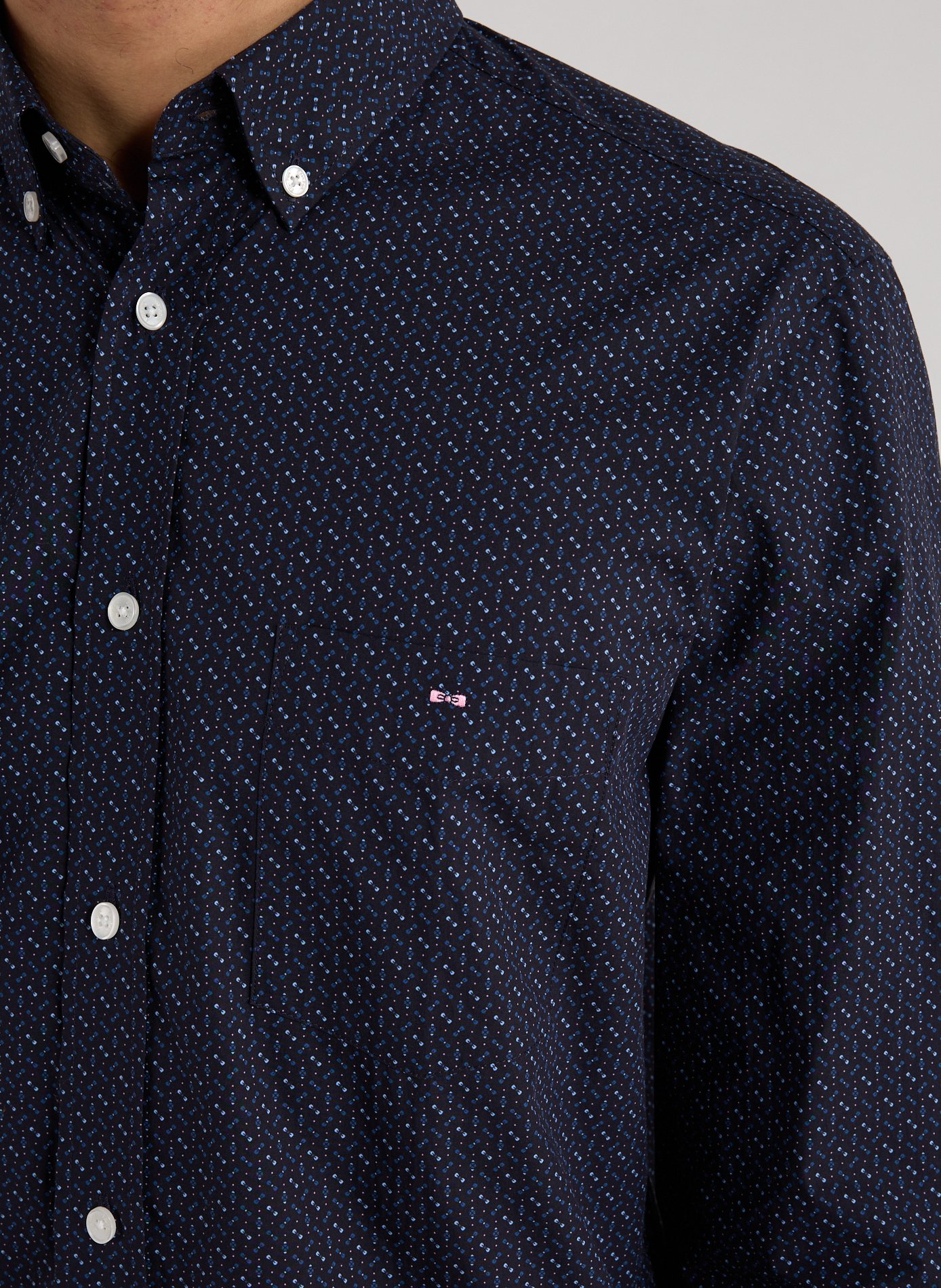 Classic collar shirt with cotton print EDEN PARK Blue