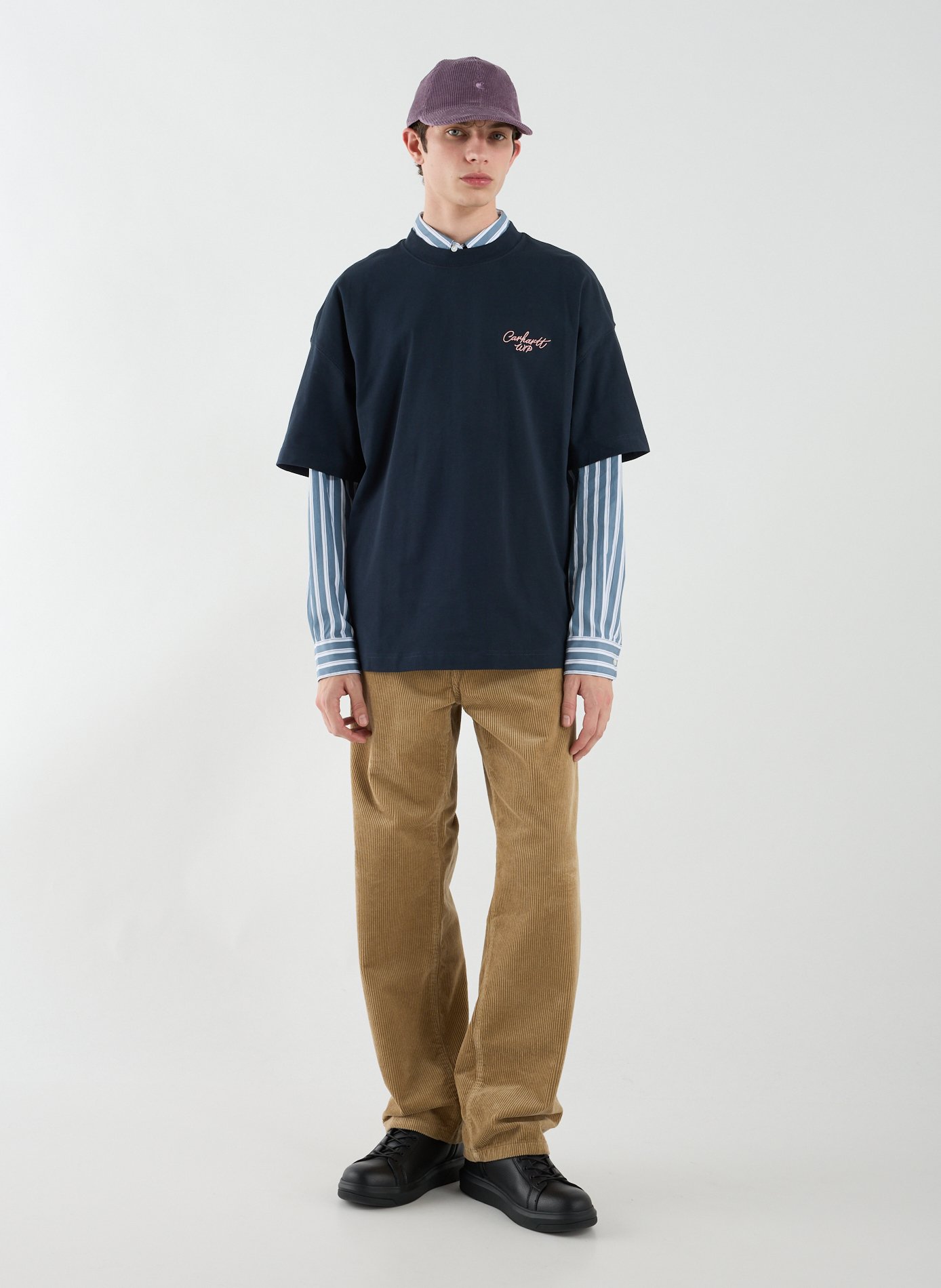 Casquette Harlem brodée en coton CARHARTT WIP Rose