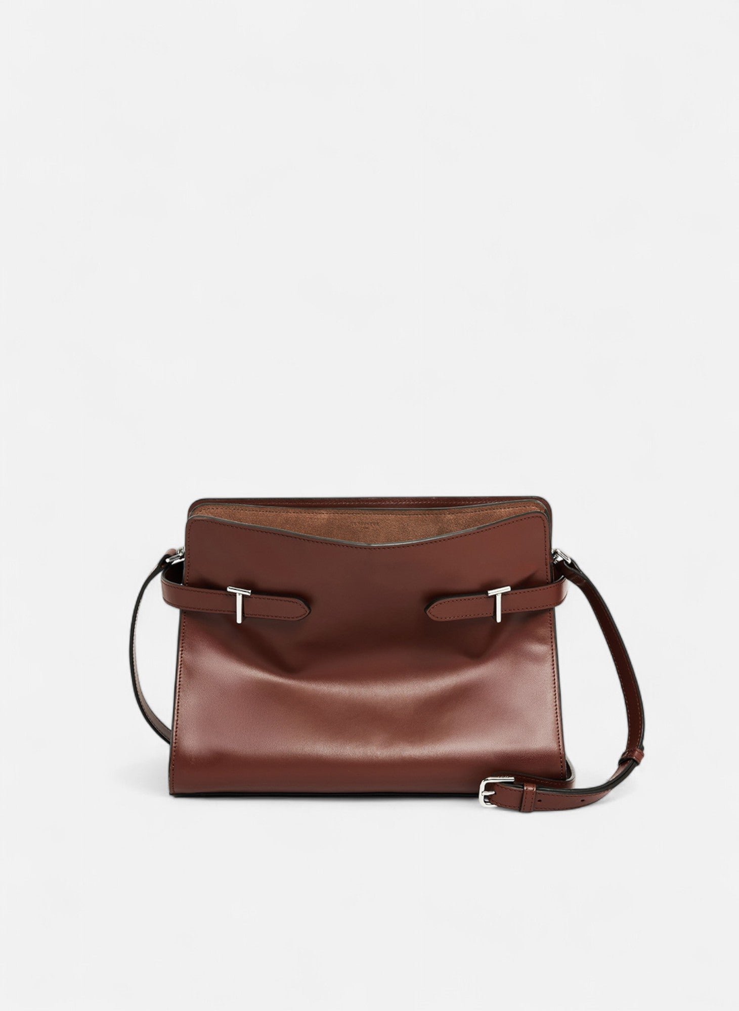Sac porté épaule grand modèle emie en cuir lisse et nubuck LE TANNEUR Marron