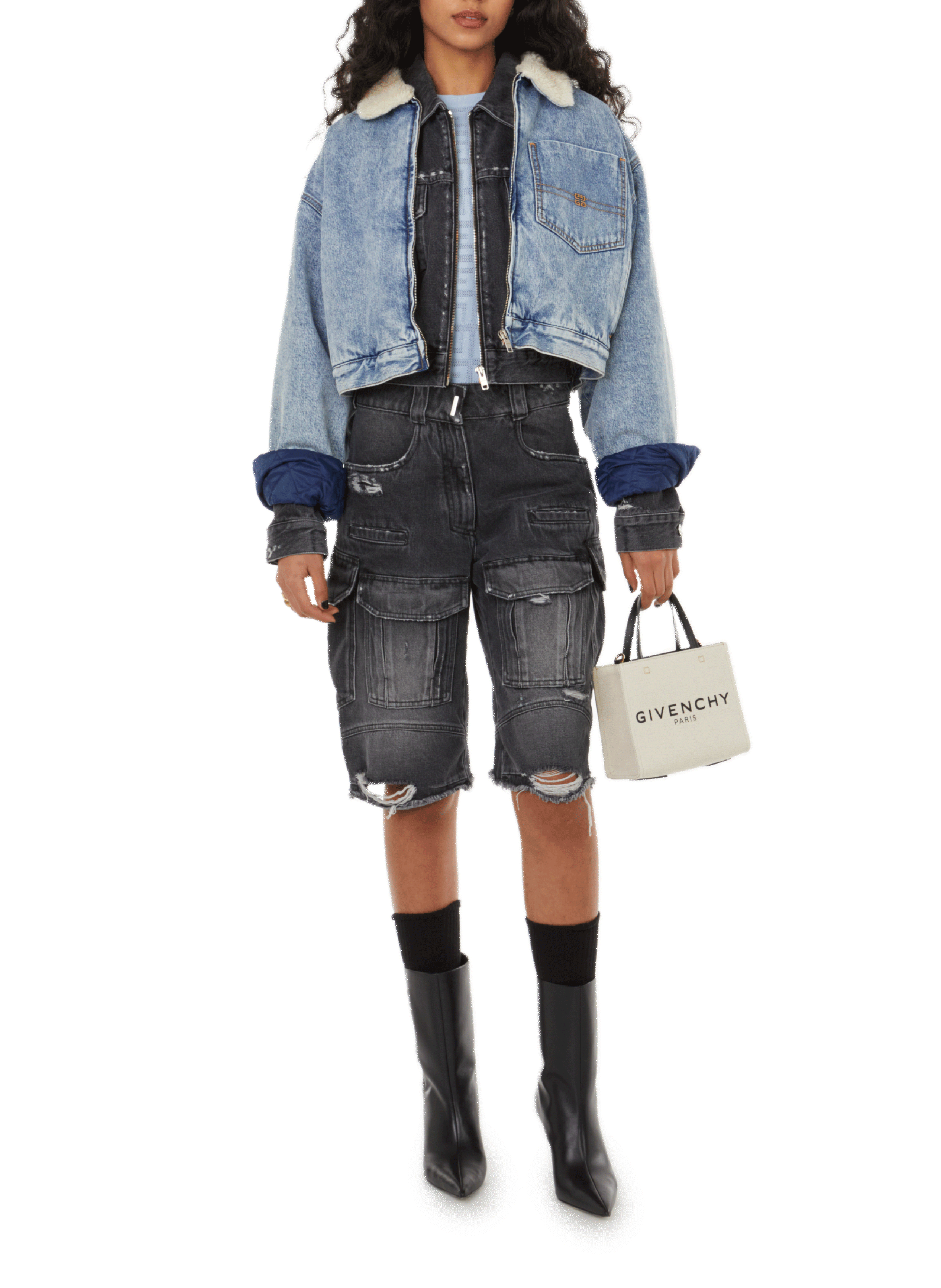 Pantalon en denim  GIVENCHY Gris