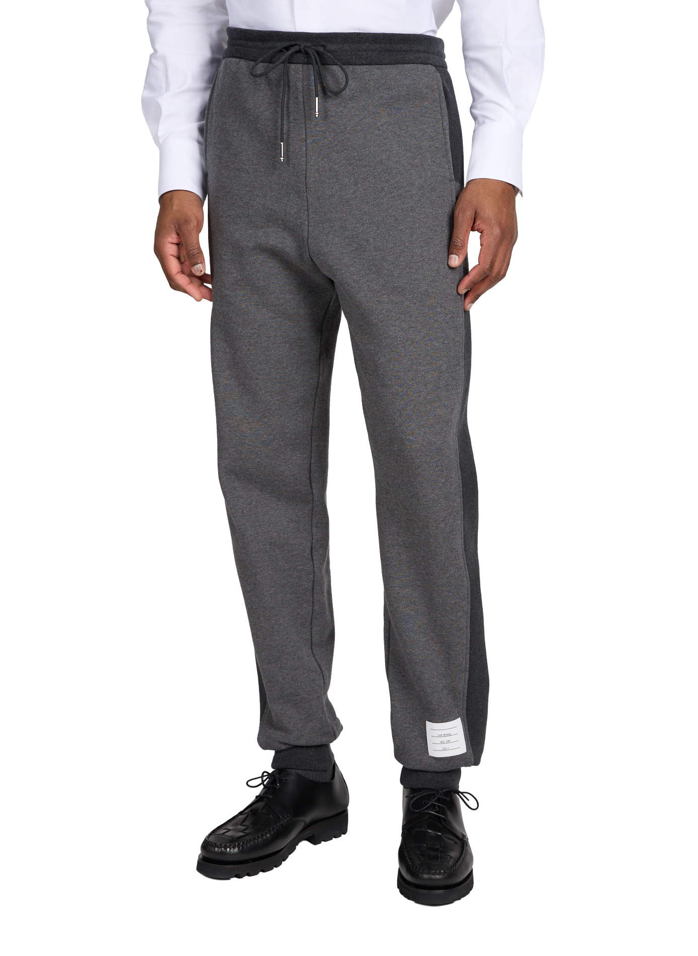 Pantalon de survêtement en coton THOM BROWNE Gris
