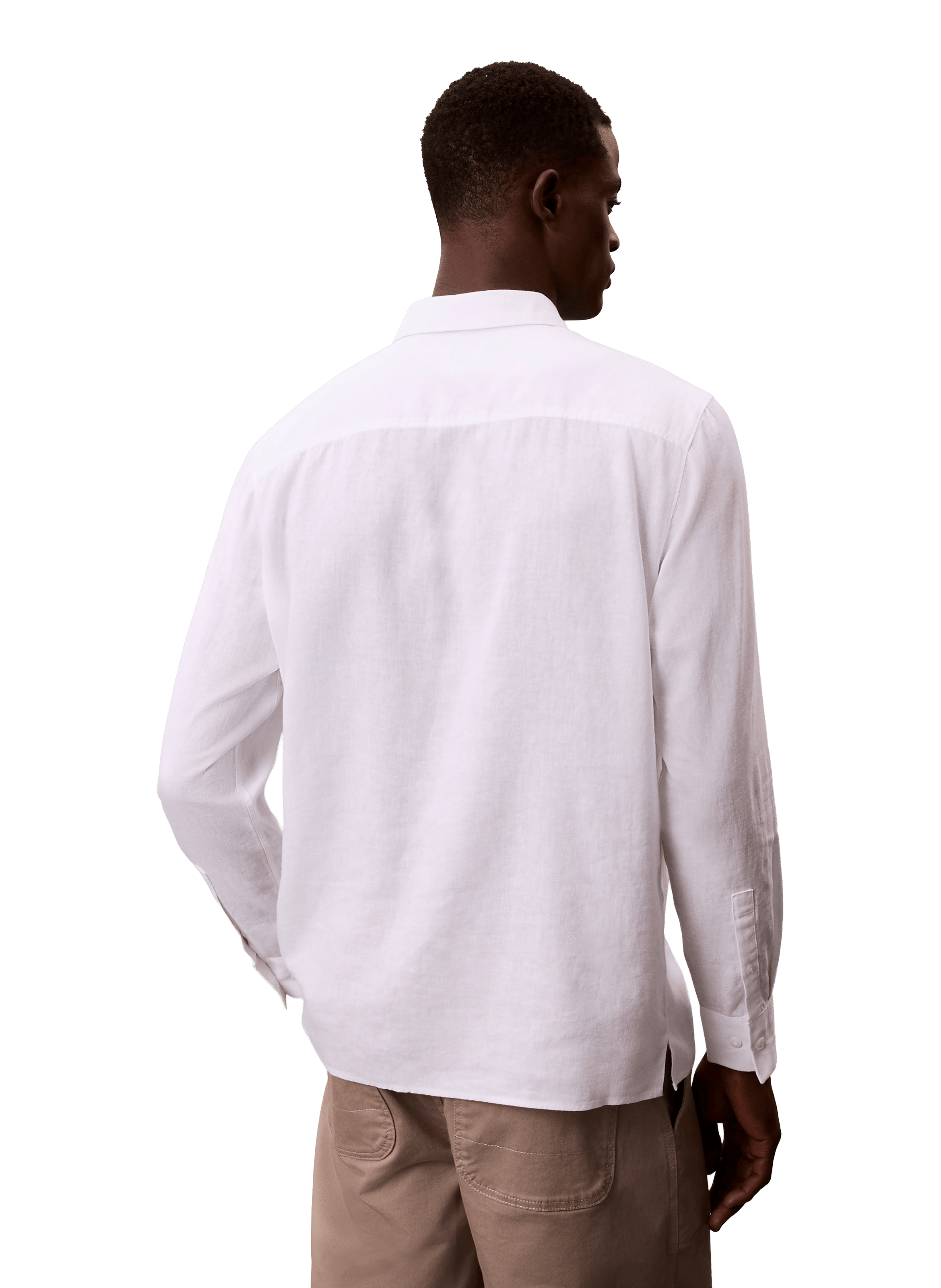 Straight shirt in mixed linen CALVIN KLEIN White