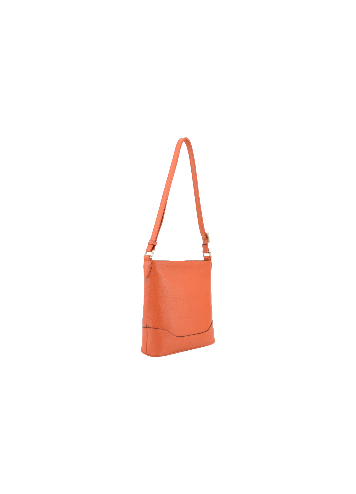 110 Magnet | Sac porté croisé en cuir de veau grainé POURCHET Orange