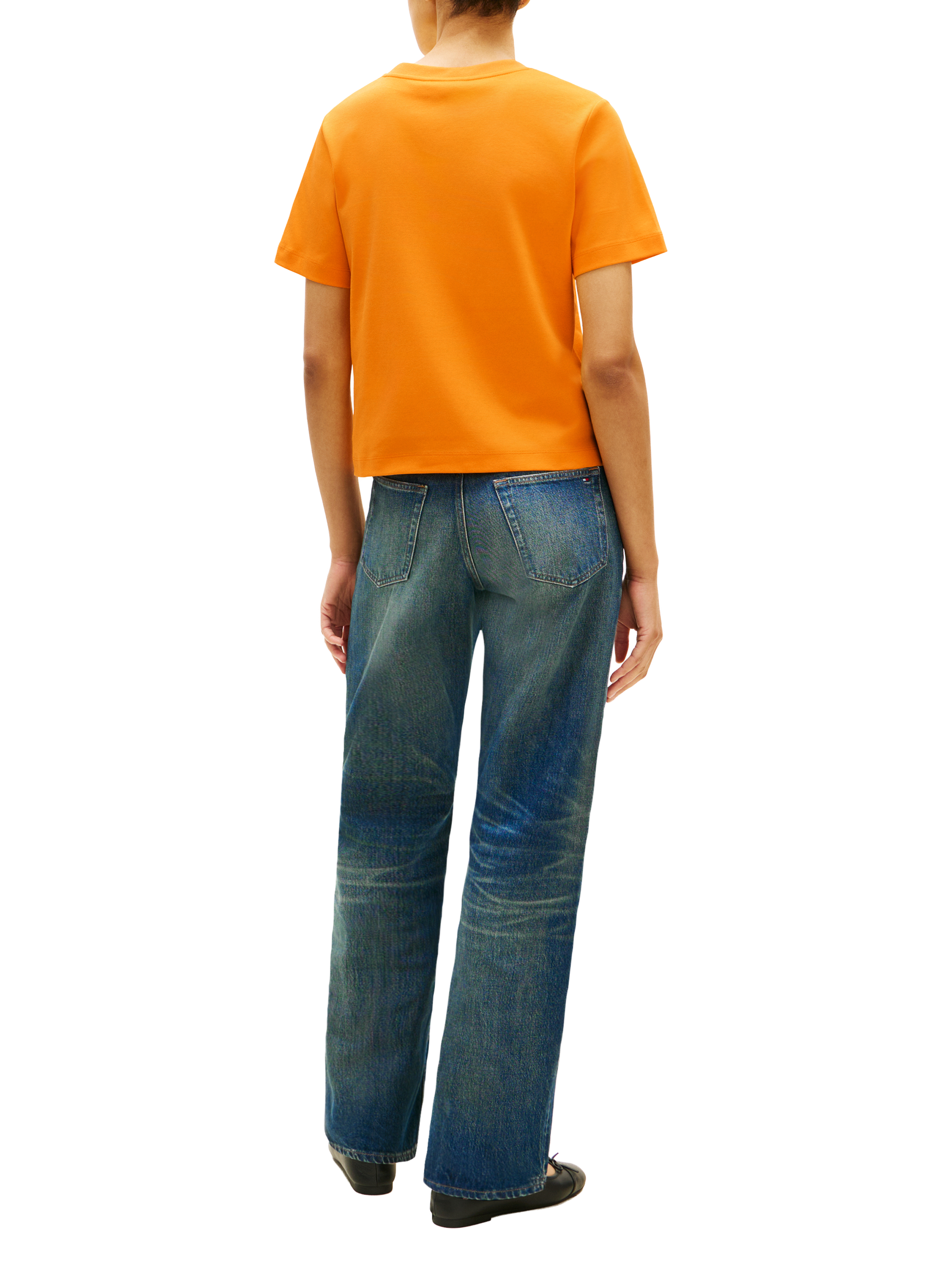 T-shirt uni en coton TOMMY HILFIGER Orange