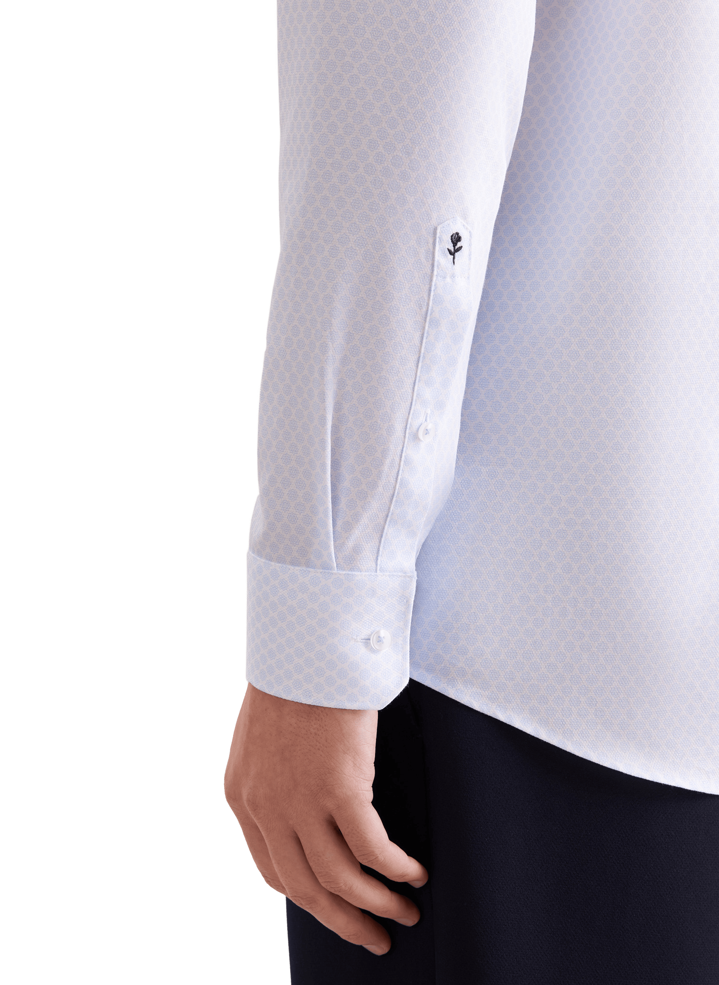 Chemise à manches longues imprimée en coton SEIDENSTICKER Bleu