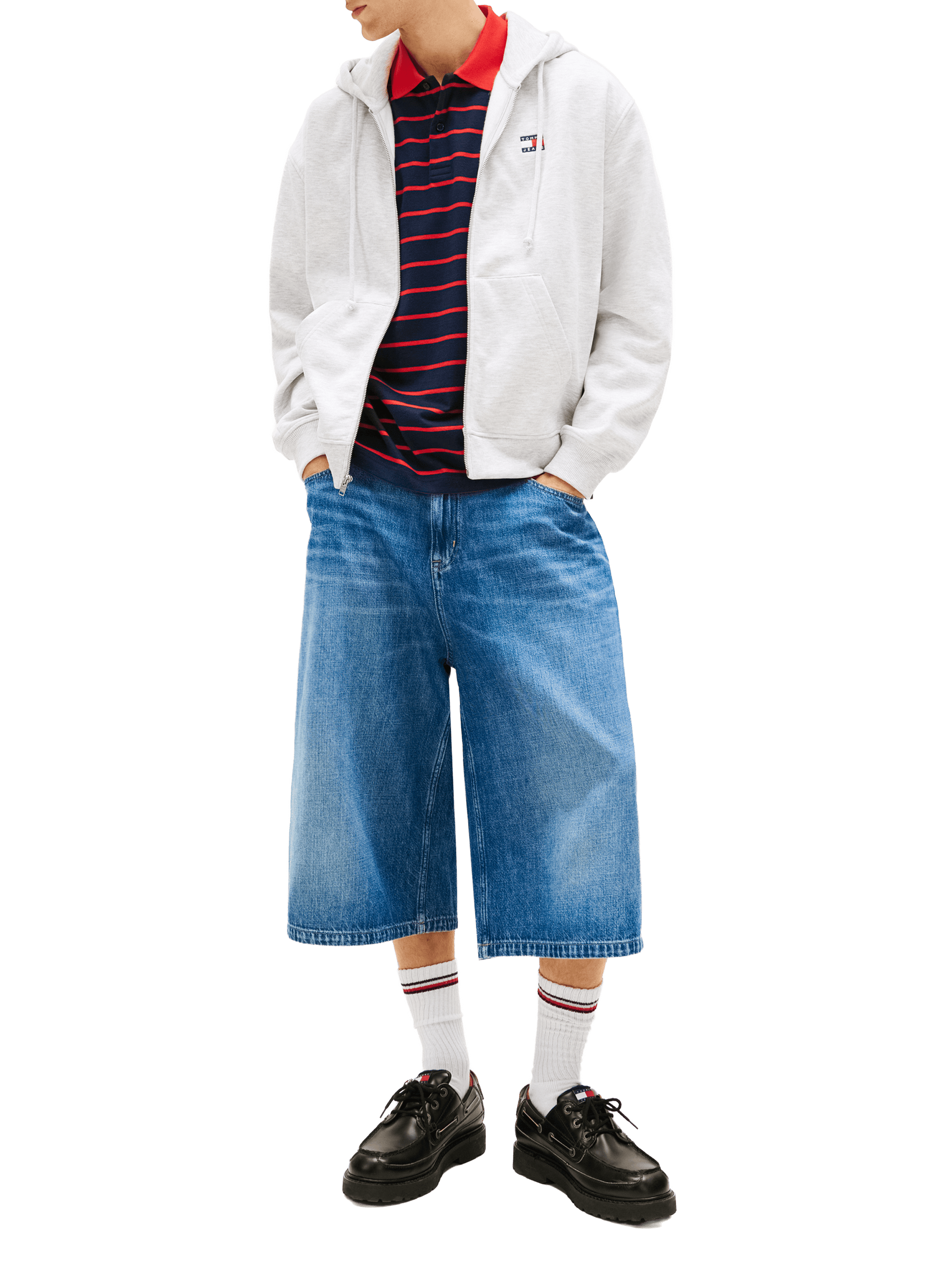 Cotton blend zipped hoodie TOMMY HILFIGER Grey