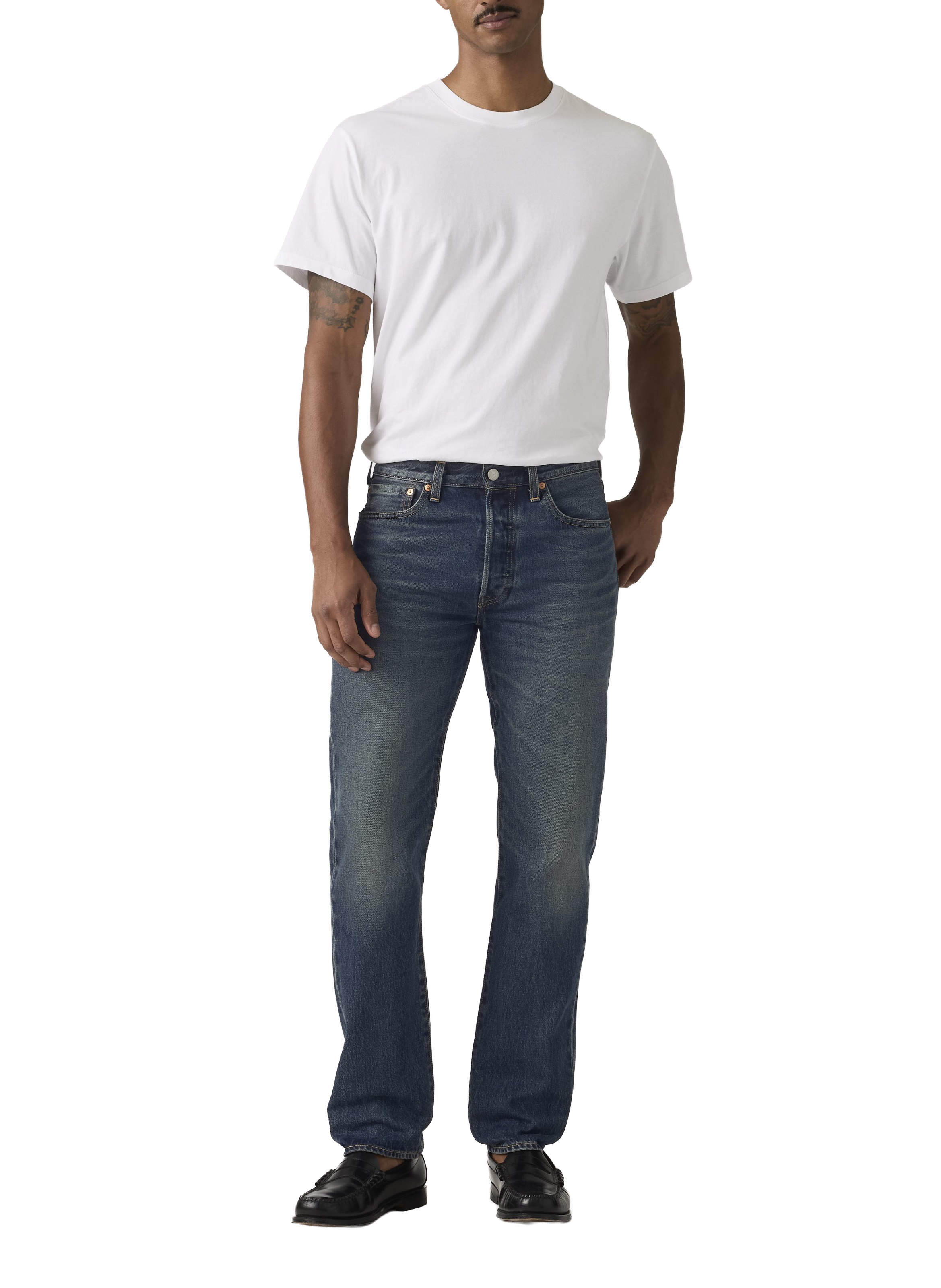 501 straight leg jeans in cotton LEVI'S Blue