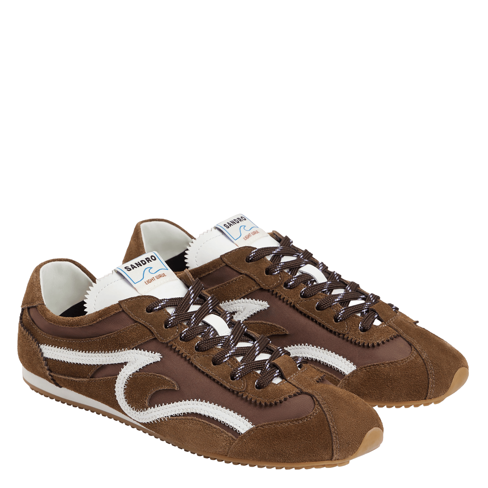 Baskets basses en cuir SANDRO Marron