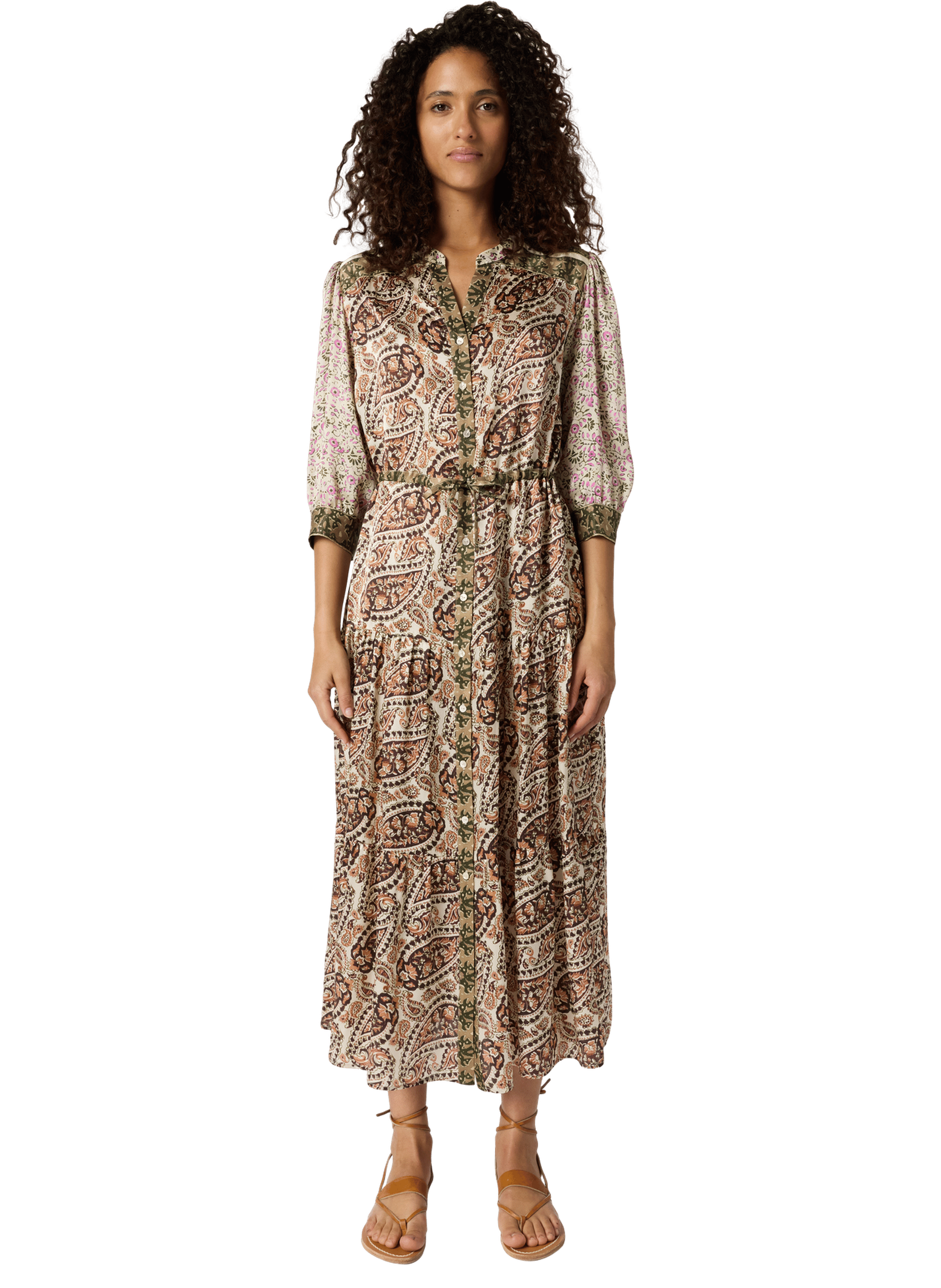 Robe longue à fleurs en soie - roselina GERARD DAREL Multicolore
