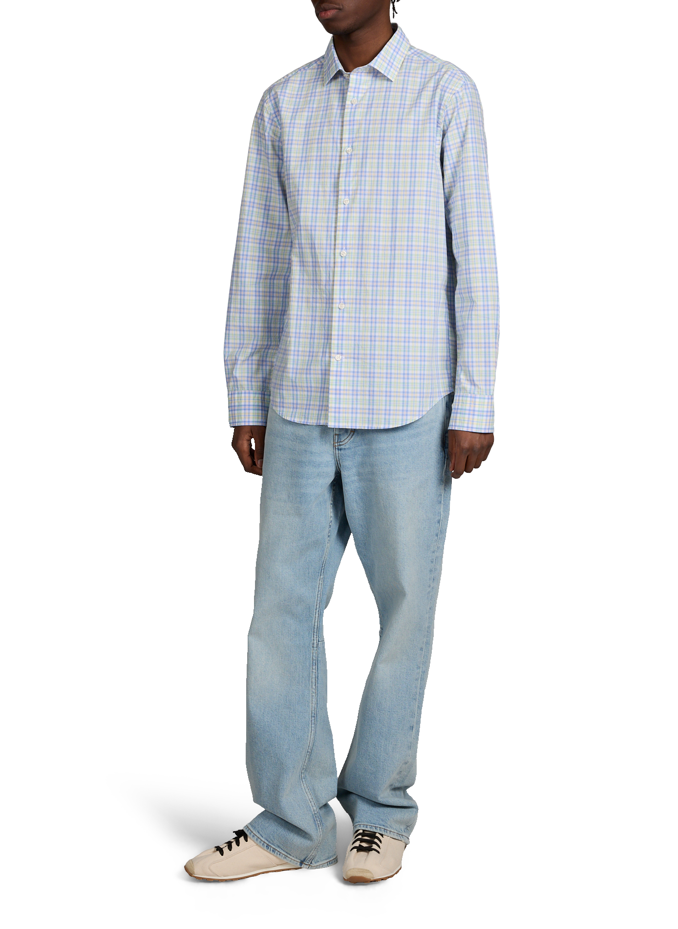 Chemise droite à carreaux en coton GANT Bleu