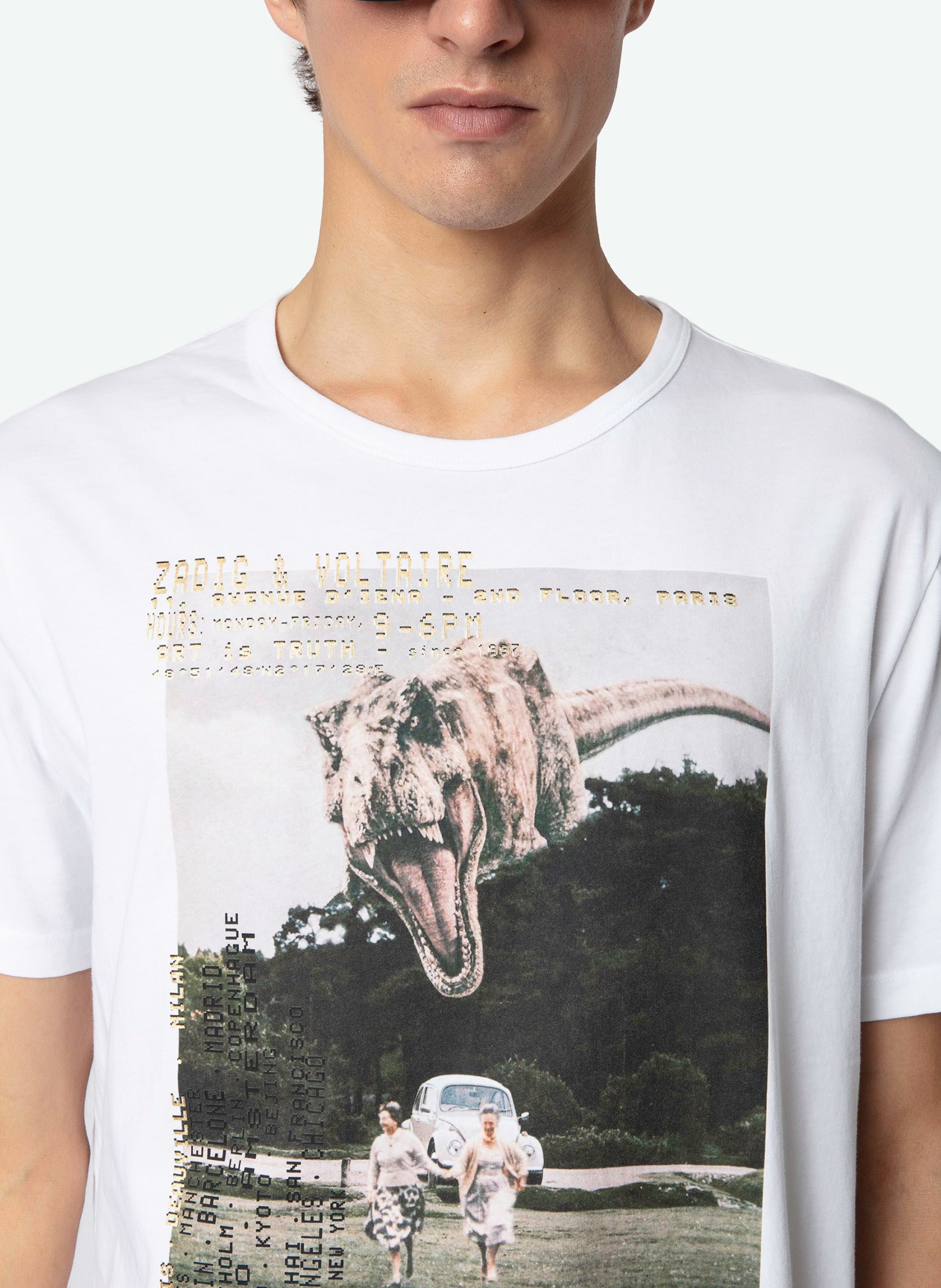 Gerader T-Shirt aus Bio-Baumwolle mit Siebdruck "ted". ZADIG&VOLTAIRE Weiss