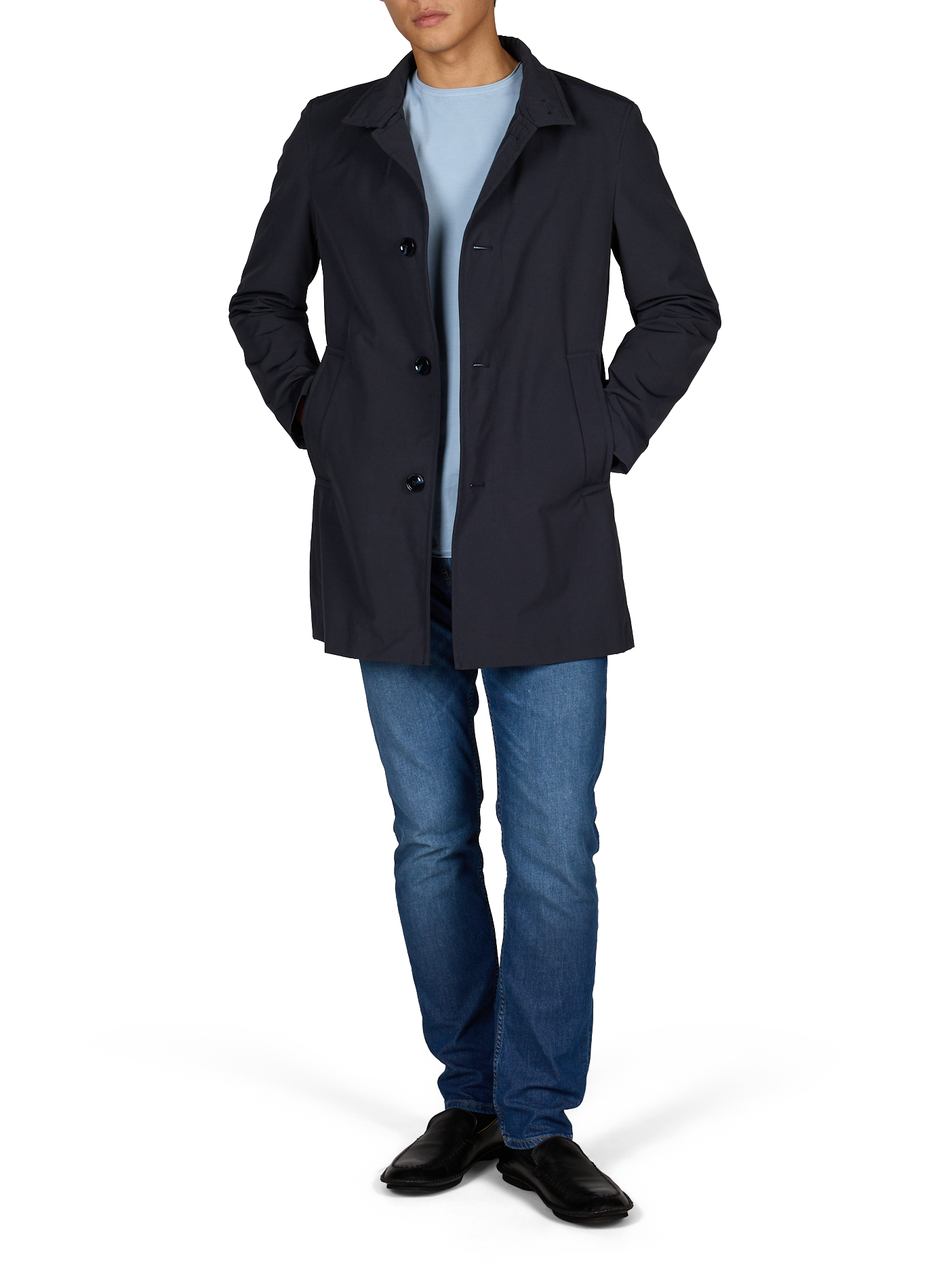 Cappotto dritto con collo alto STRELLSON Blu