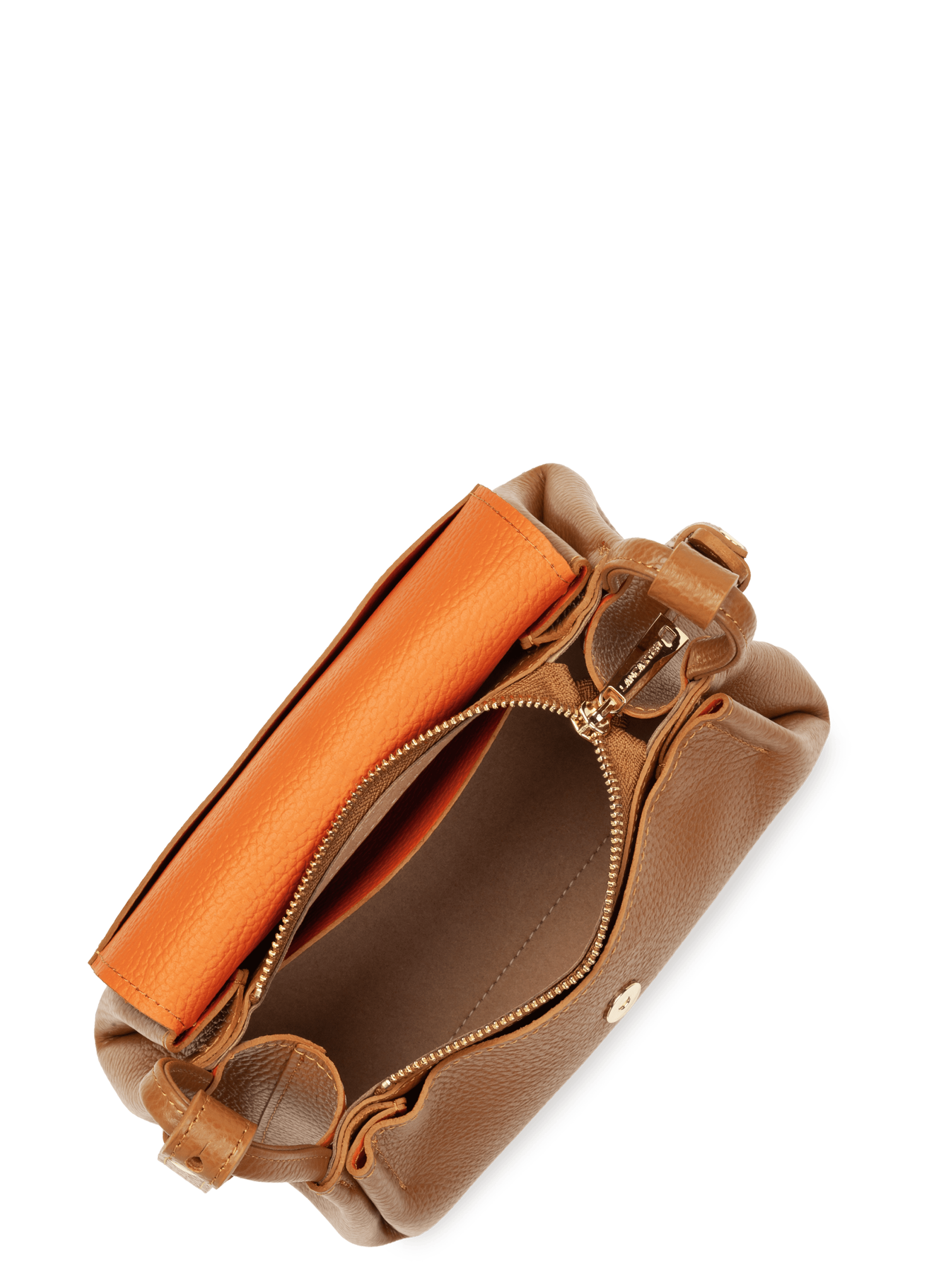 Petit sac trotteur - accordéon double LANCASTER Marron
