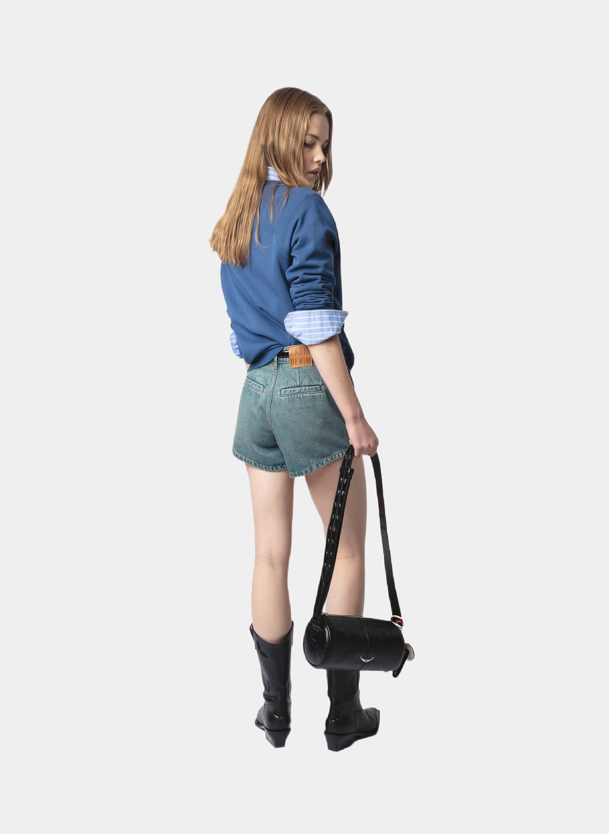Sweat imprimé en coton upper ZADIG&VOLTAIRE Bleu
