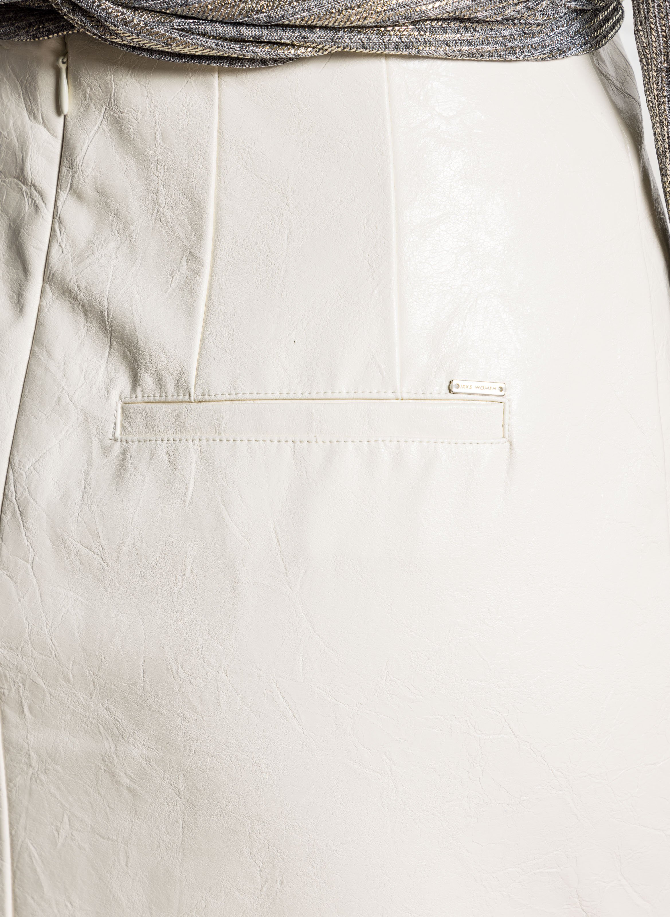 Jupe midi crayon effet cuir IKKS Blanc