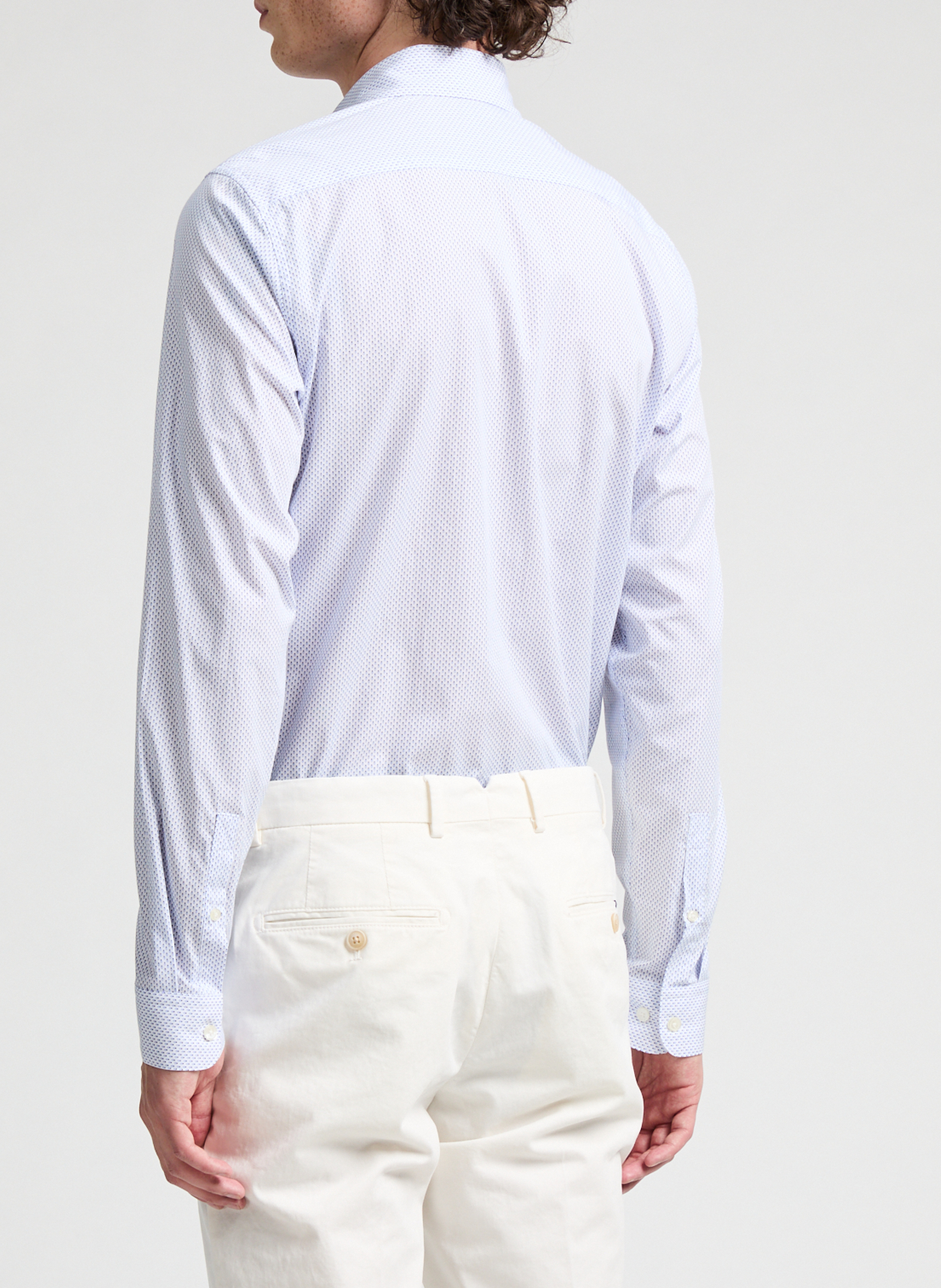 Chemise à motif en coton  AU PRINTEMPS PARIS Bleu