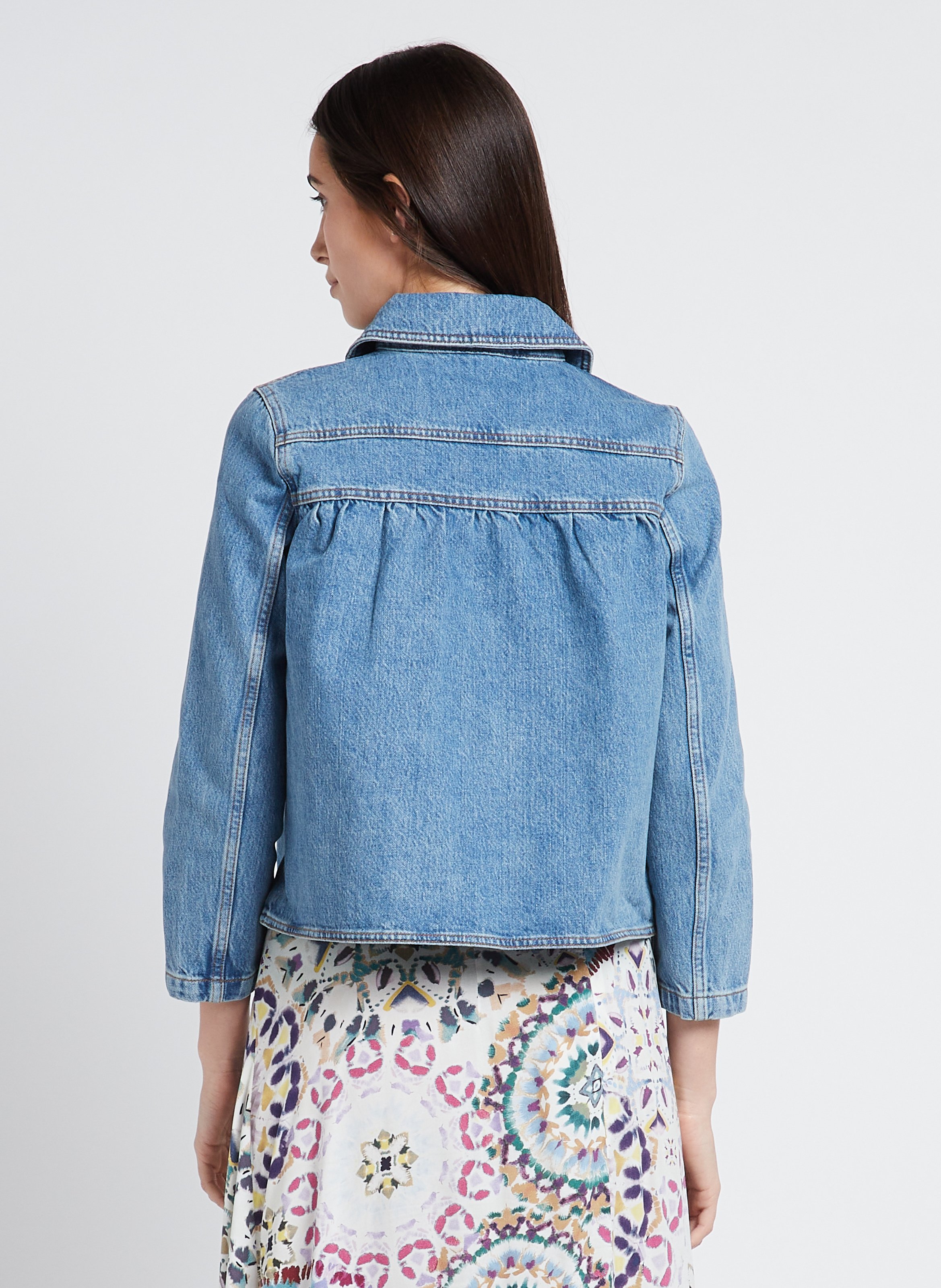 Short washed denim jacket Tiny BA&SH Blue