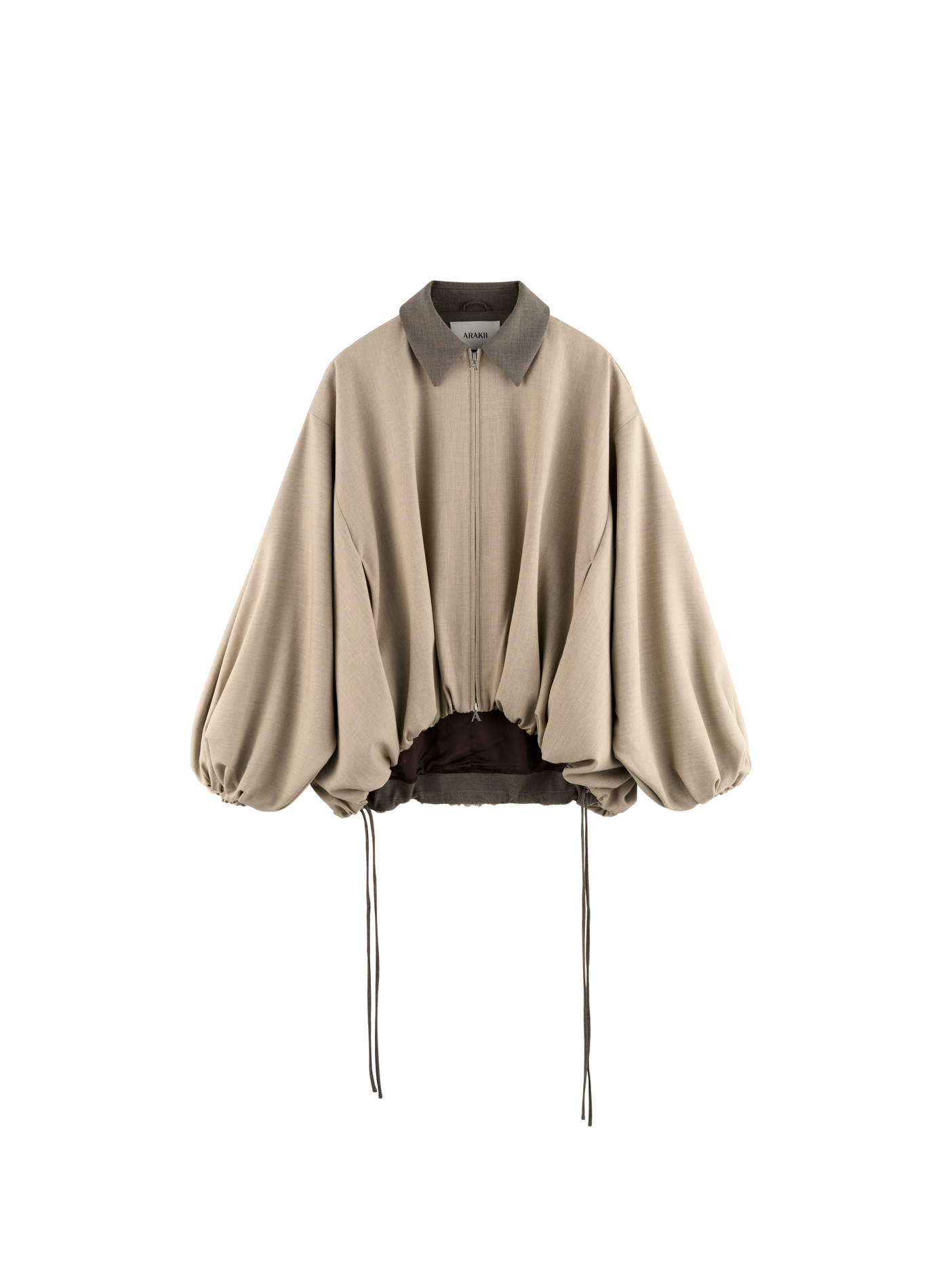 Weite Unifarben Jacke ARAKII Beige