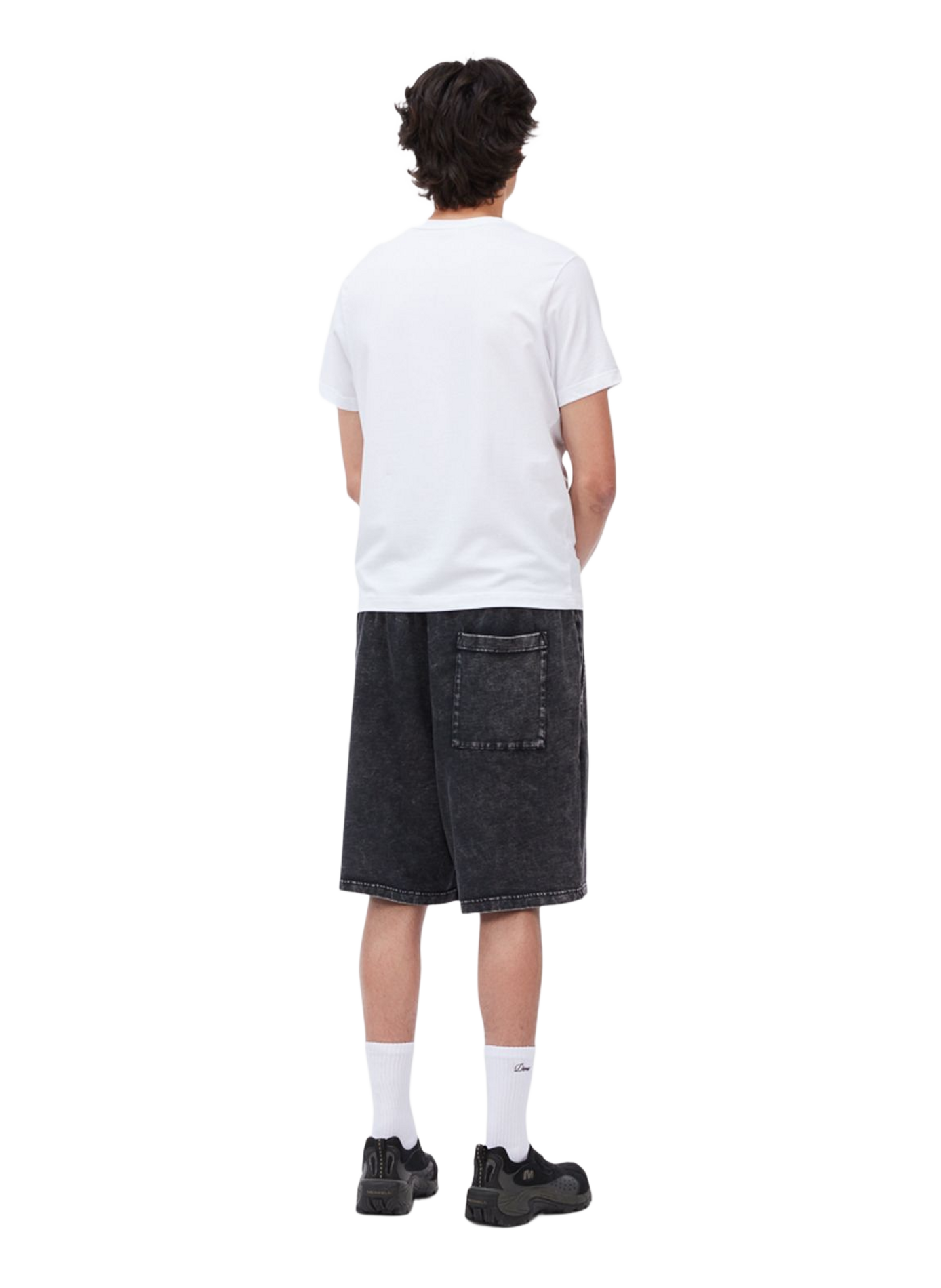 Washed denim cotton Bermuda shorts DIME Black