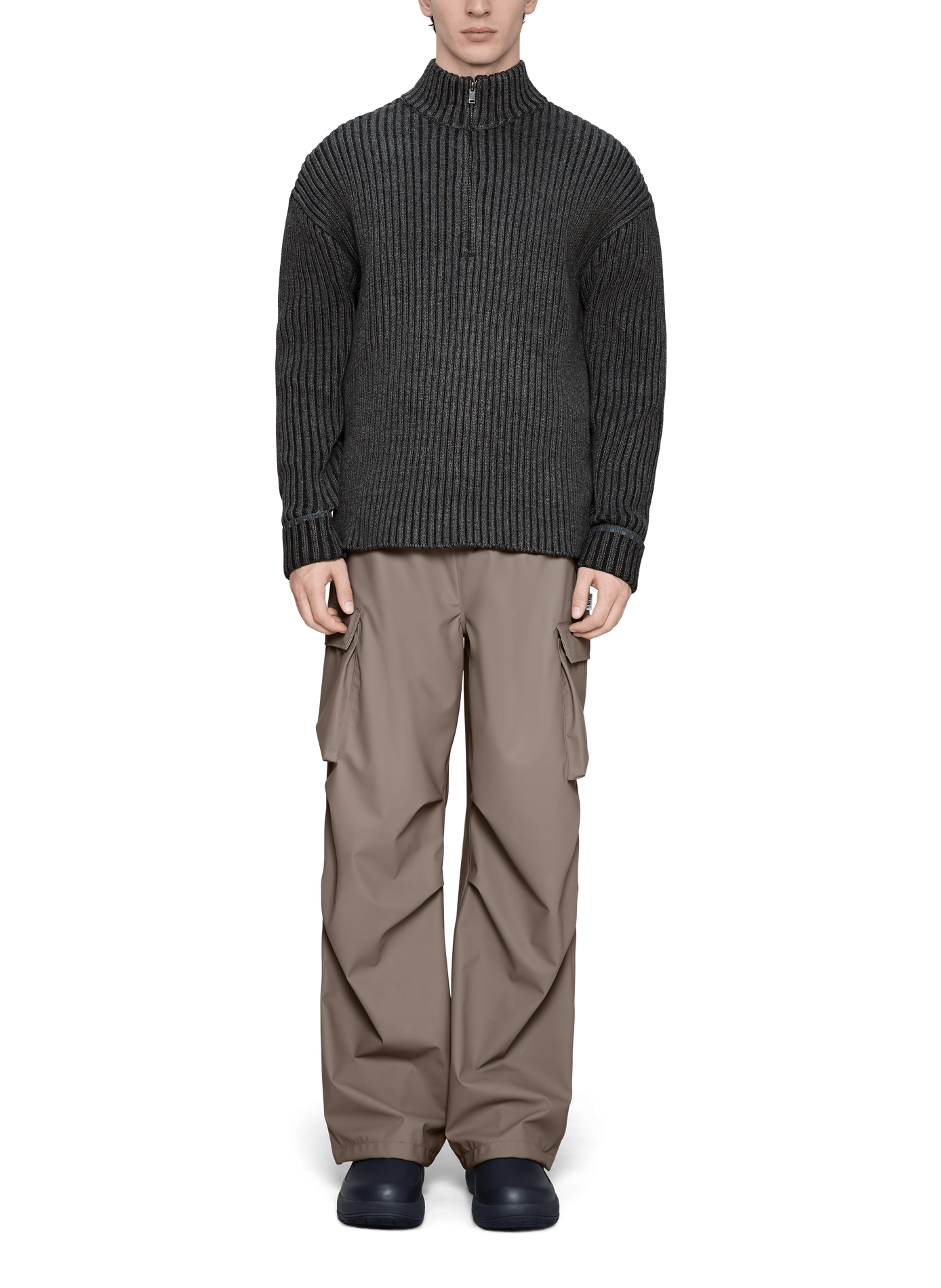Pull col zippé RAINS Noir