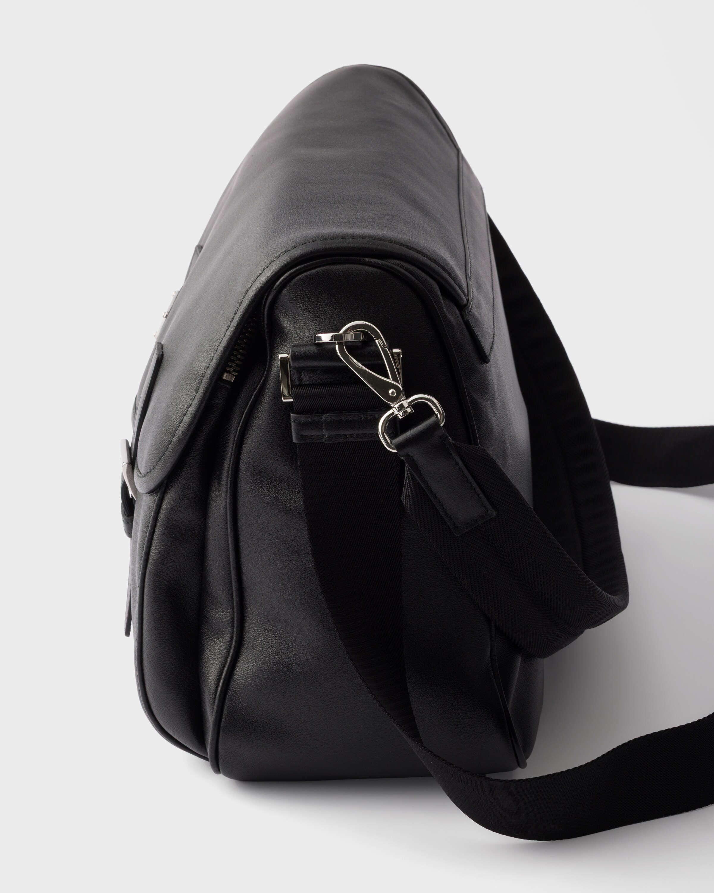 Sac porté épaule en cuir PRADA Noir