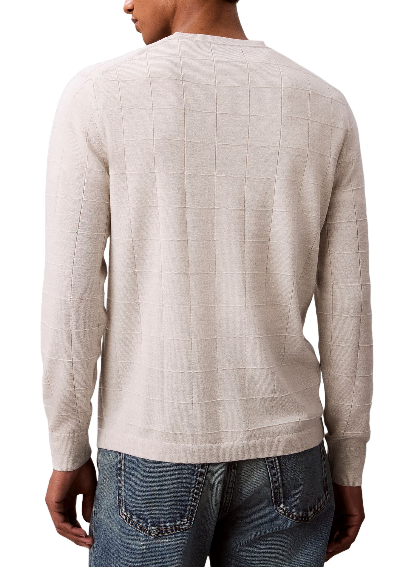 Gerader Merinowollpullover CALVIN KLEIN Grau