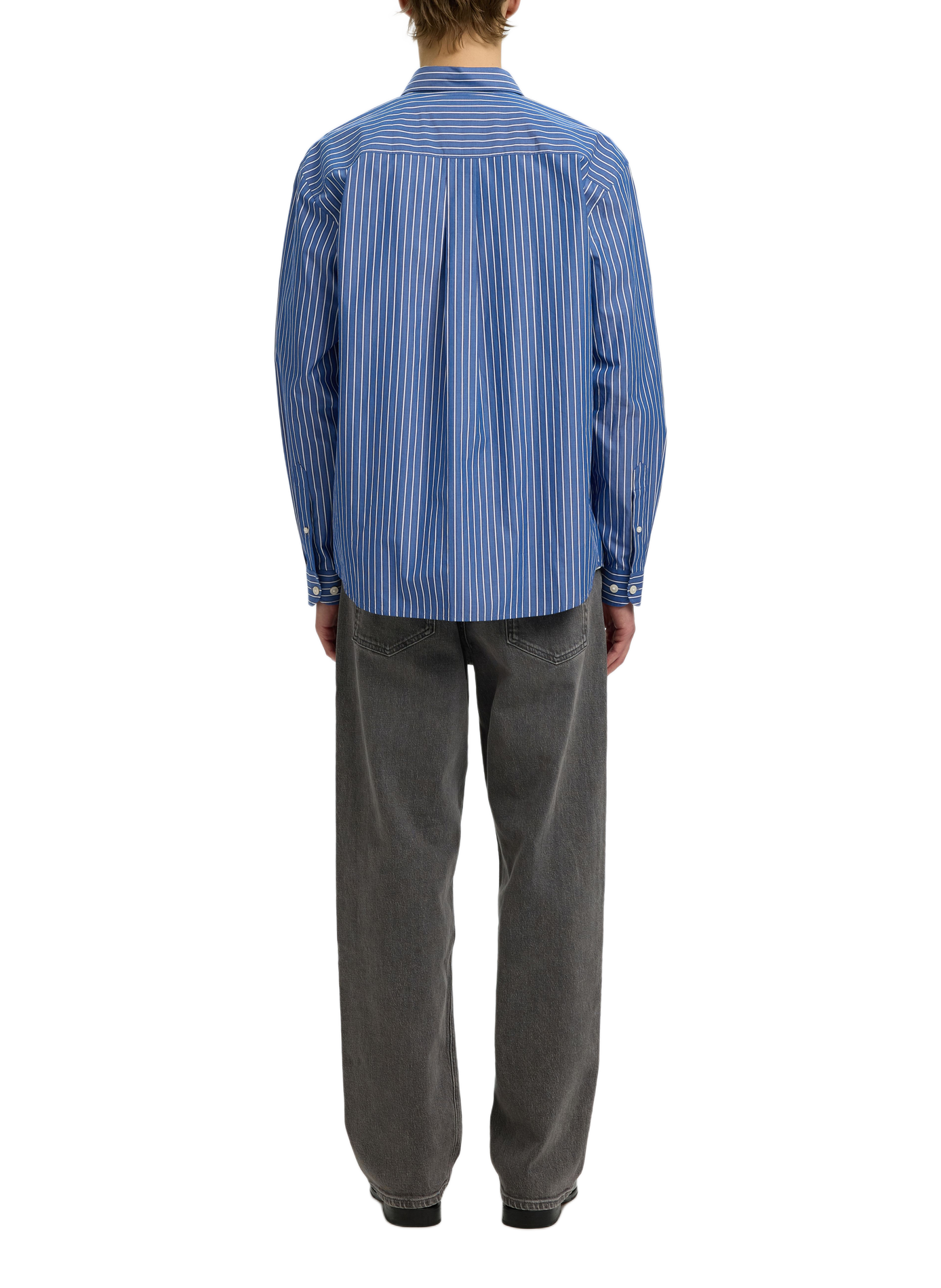 Chemise col classique en coton SELECTED Bleu