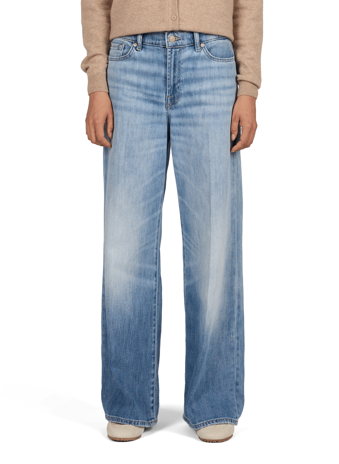 Wijde flared jeans Lotta van gemengd katoen 7 FOR ALL MANKIND Blauw