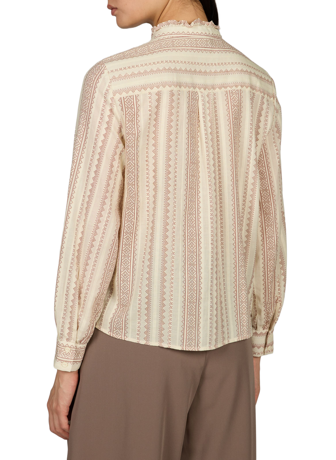Printed cotton shirt VILA Beige