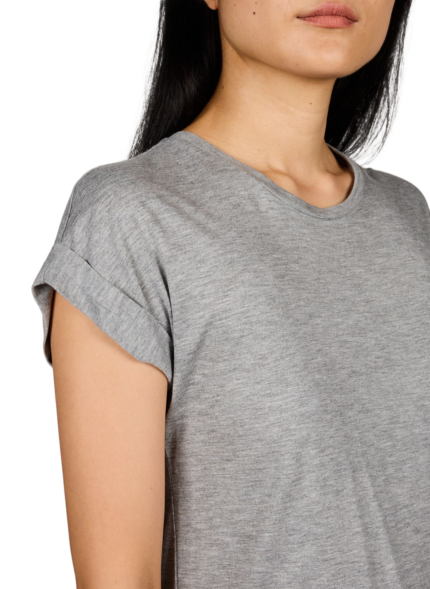 Gerader Rundhalsausschnitt T-Shirt CLOSED Grau