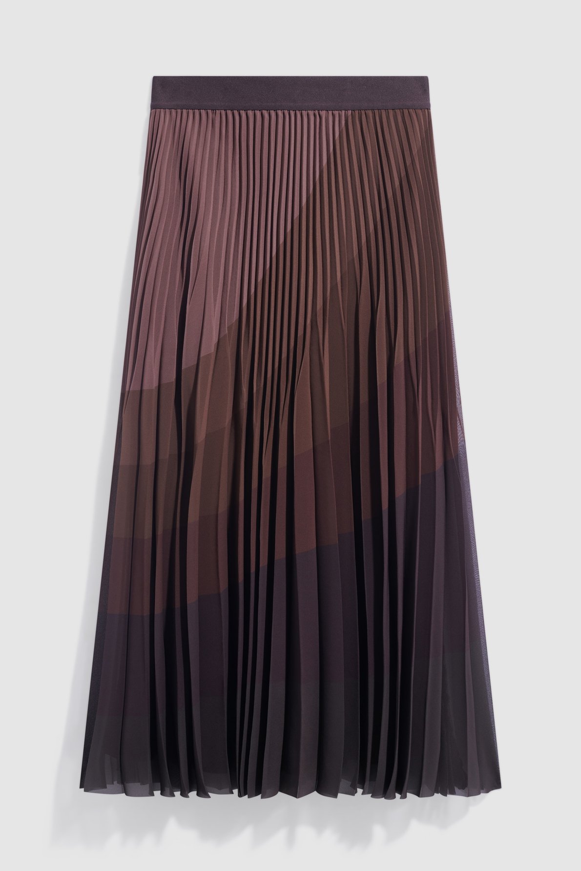 Jupe plissée color block - taryn GERARD DAREL Marron