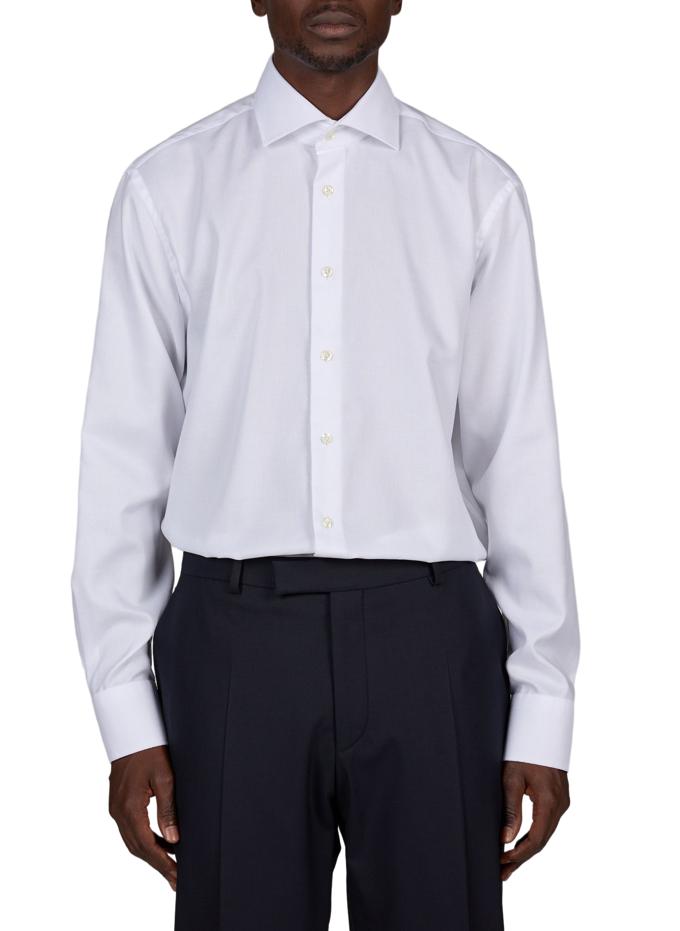 Textured slim fit cotton shirt VAN LAACK White