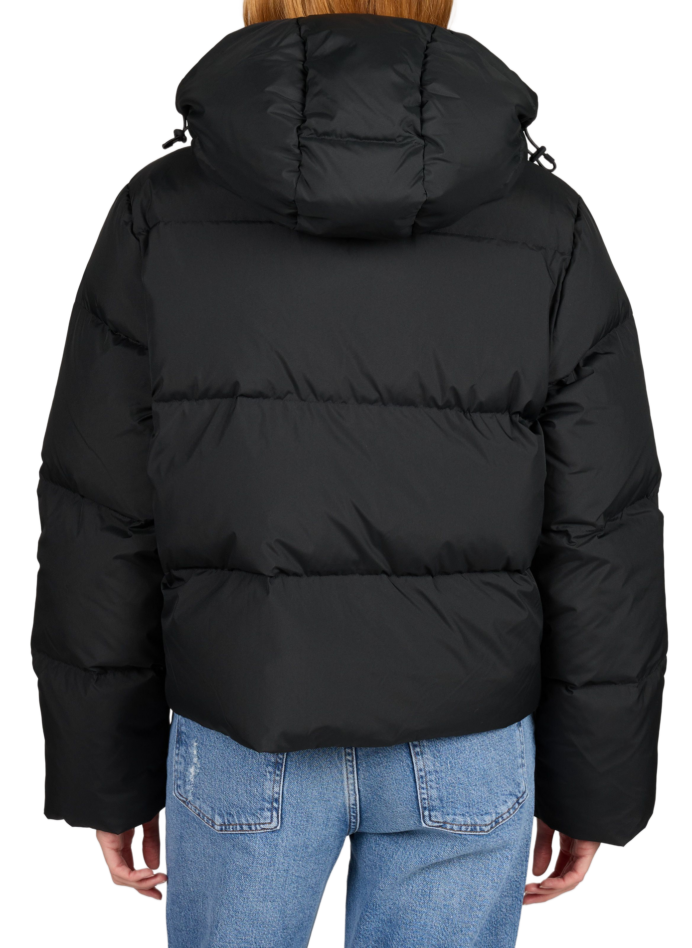 Plumífero amplio con capucha liso LACOSTE Negro