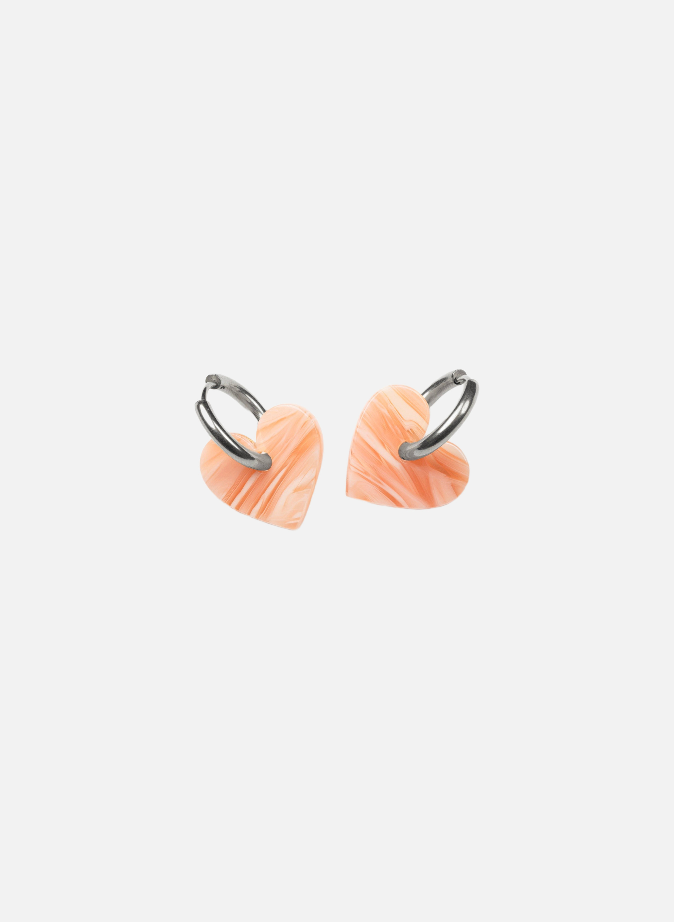 Boucles d'oreilles lova lova avec anneaux en acier inoxydable argenté  Saumon