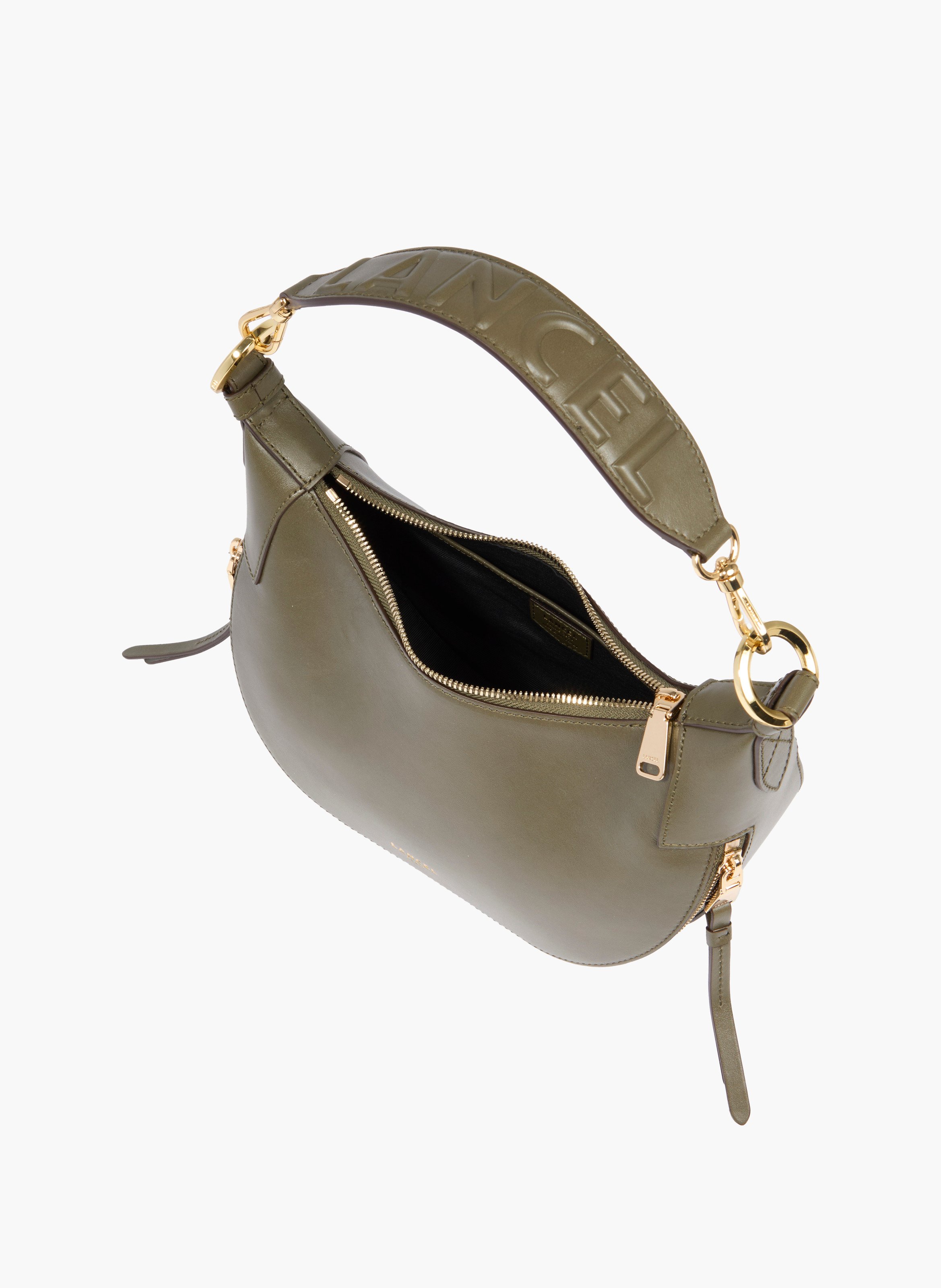Sac hobo zippé s origami de lancel en cuir LANCEL Vert