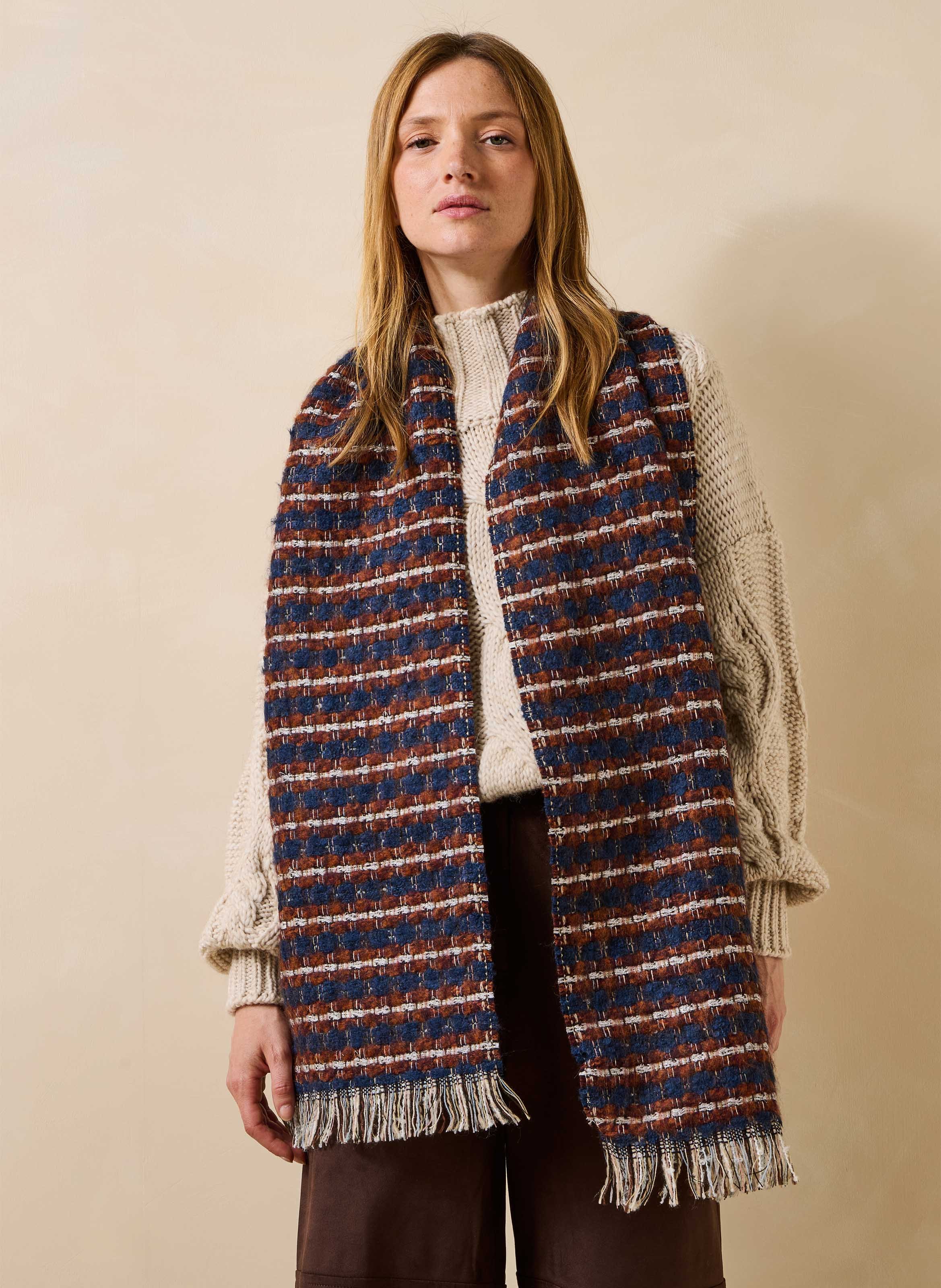 Gebreide sjaal LA FEE MARABOUTEE Blauw