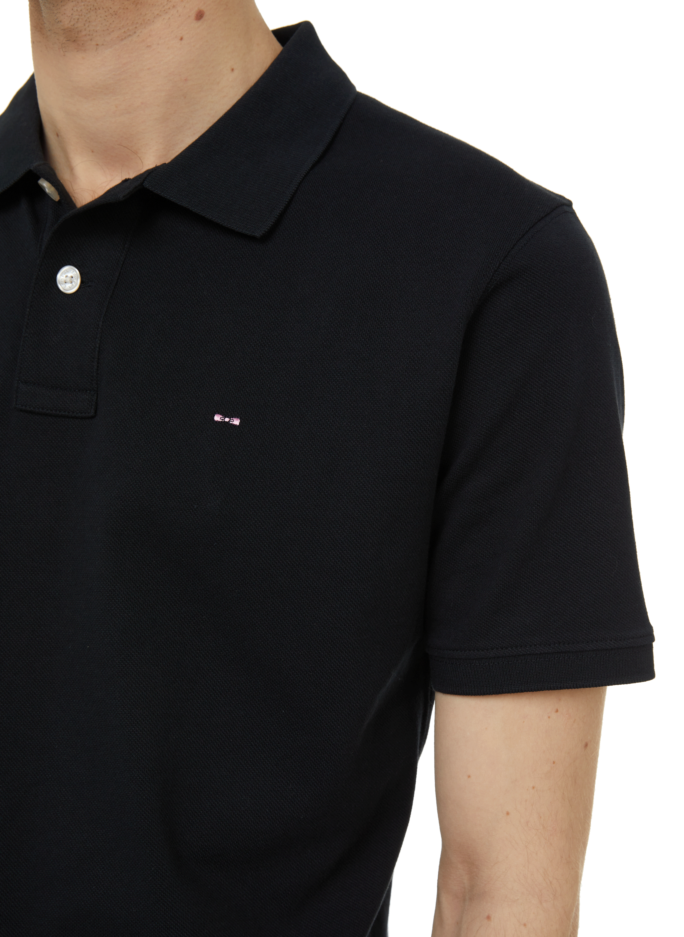 Polo uni en piqué de coton EDEN PARK Noir