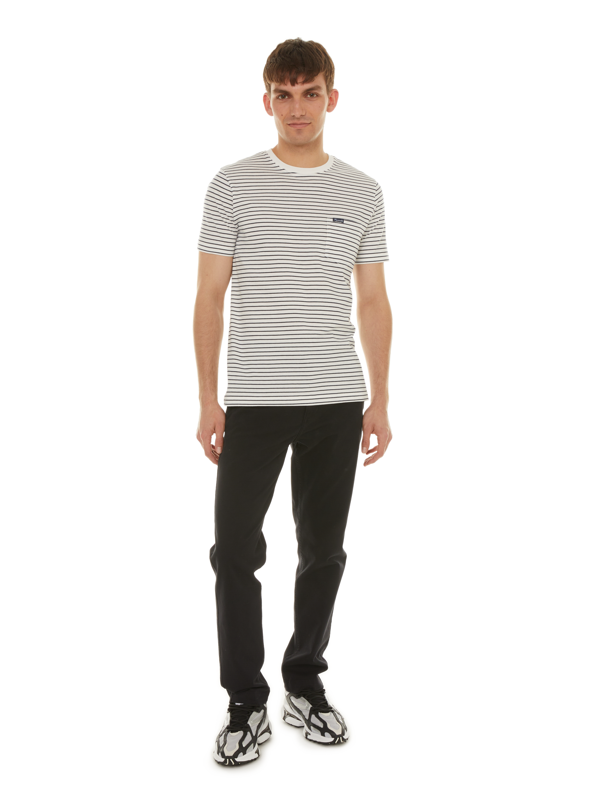 Pantalon slim en coton Noir