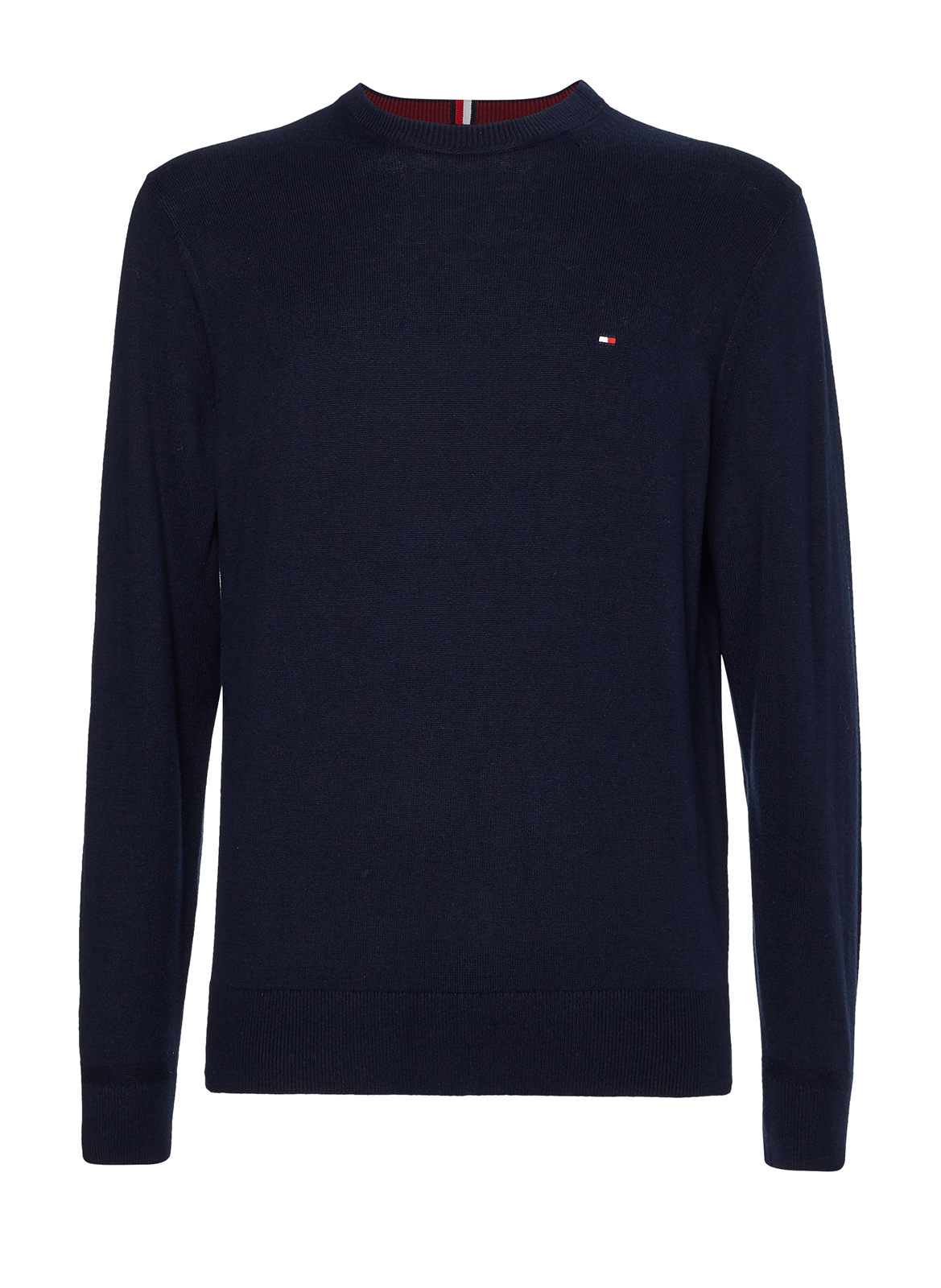 Pull col rond en coton et cachemire TOMMY HILFIGER Bleu