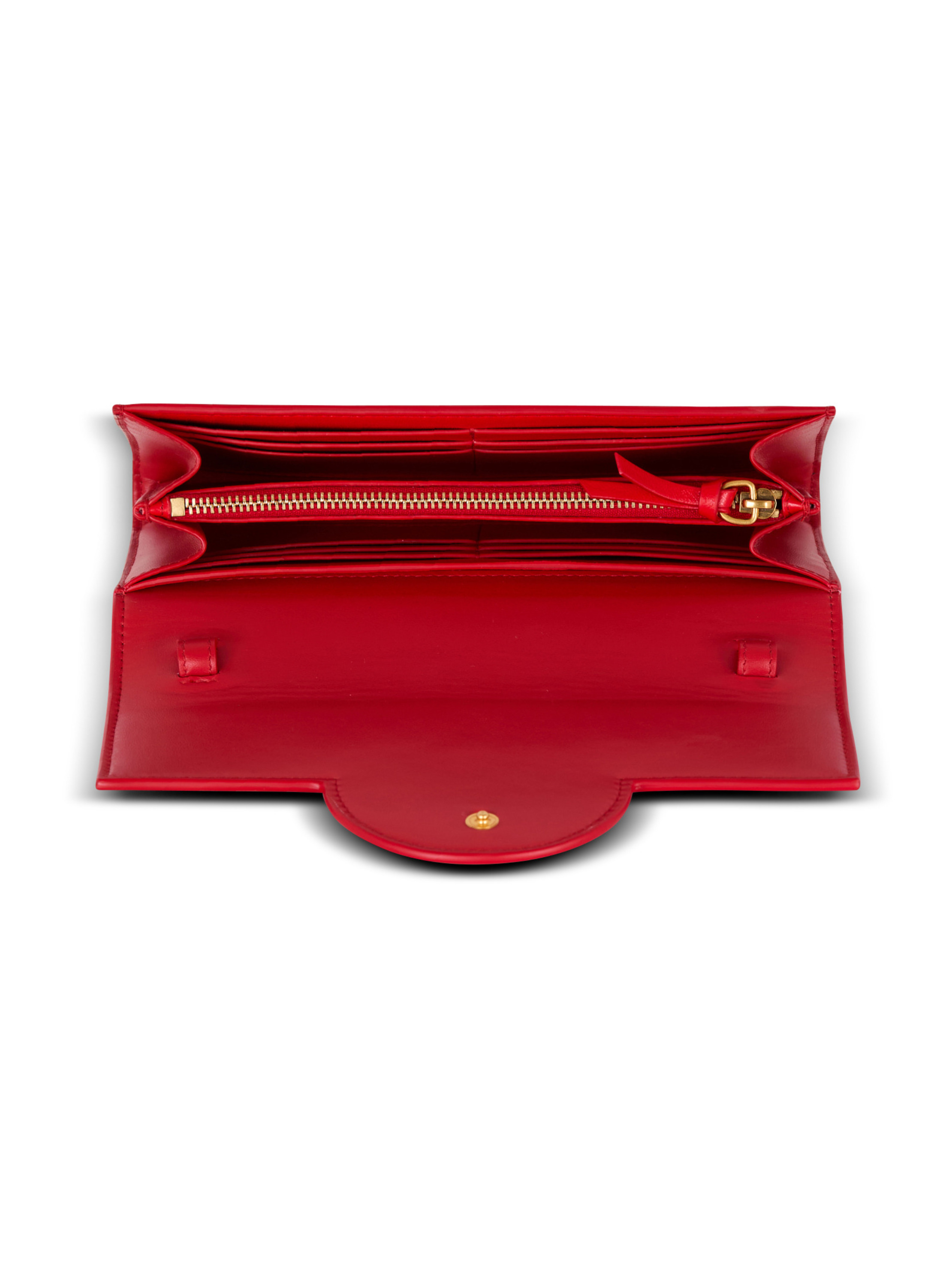 Portefeuille b-buzz en cuir BALMAIN Rouge