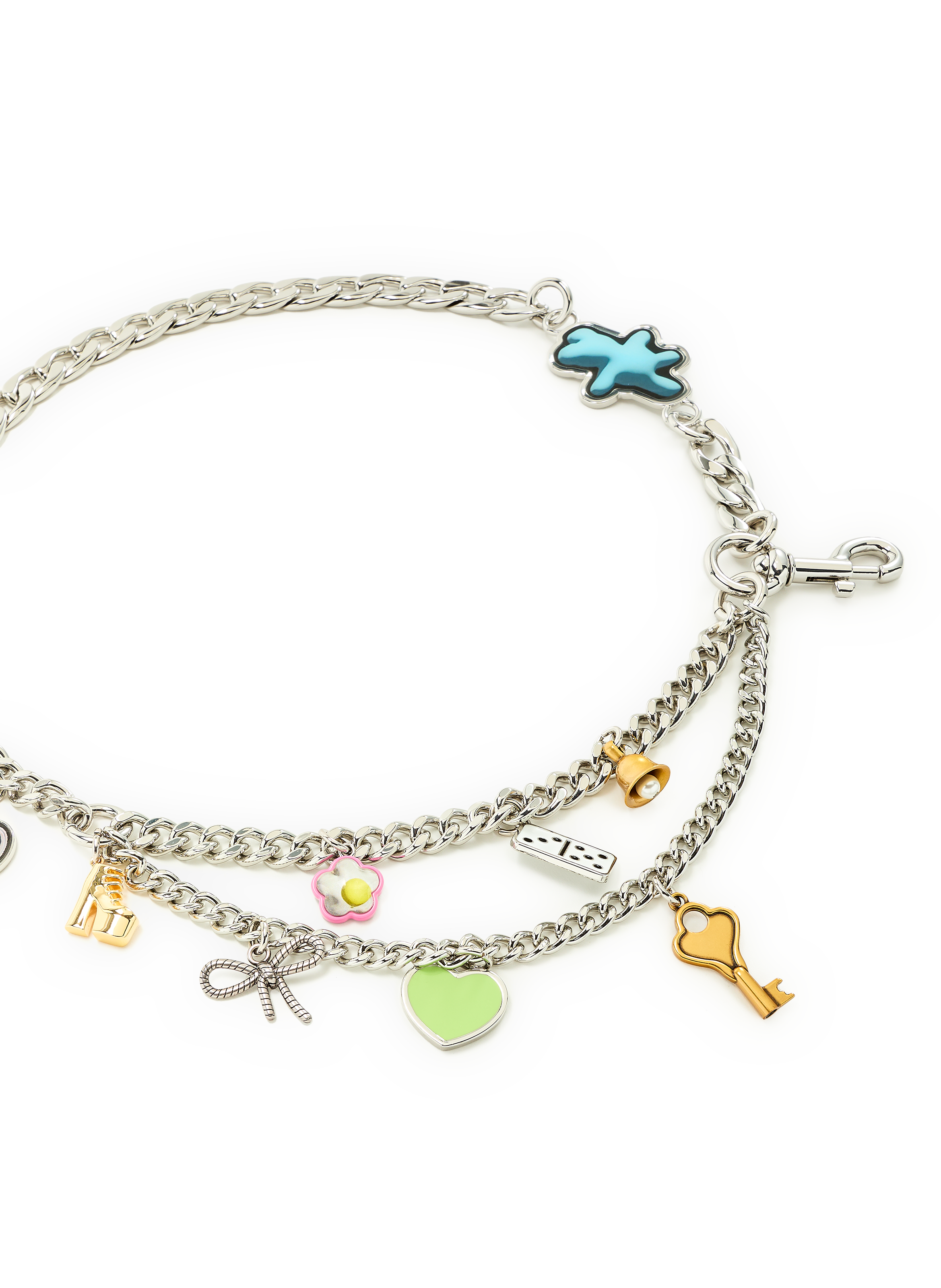 Patterned shoulder strap Silver